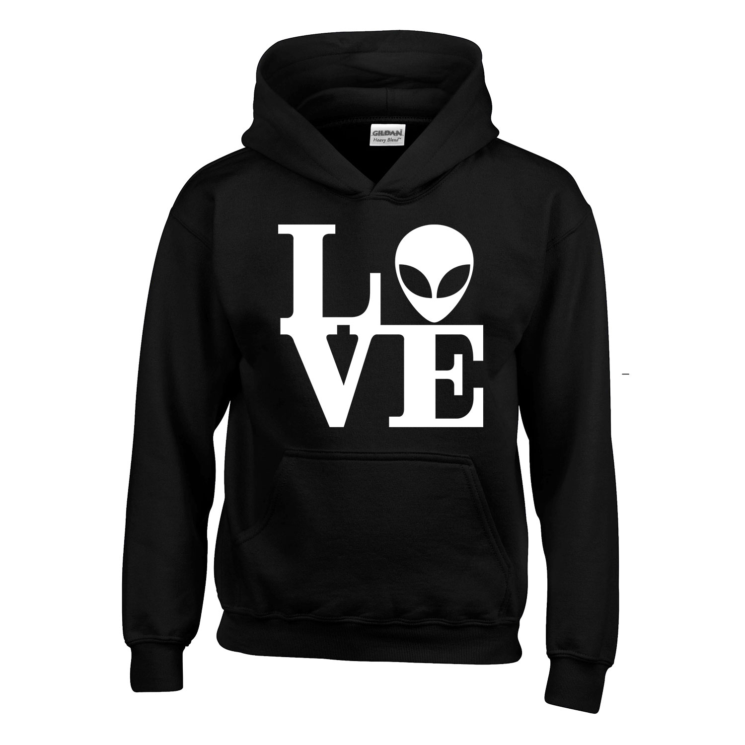 ufo love Fekete Gyerek Kapucnis Pulóver