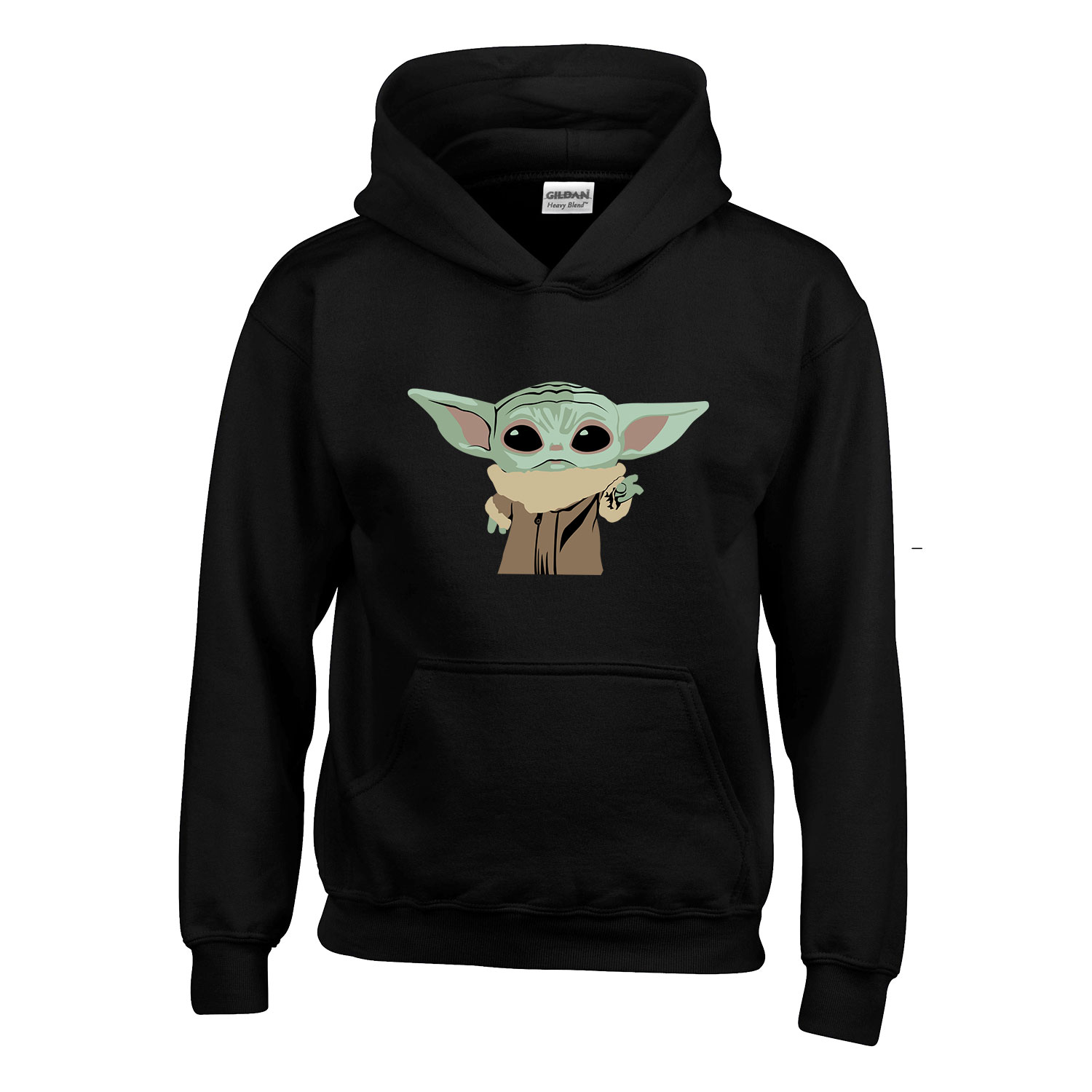 baba yoda baby yoda mandalorian Fekete Gyerek Kapucnis Pulóver