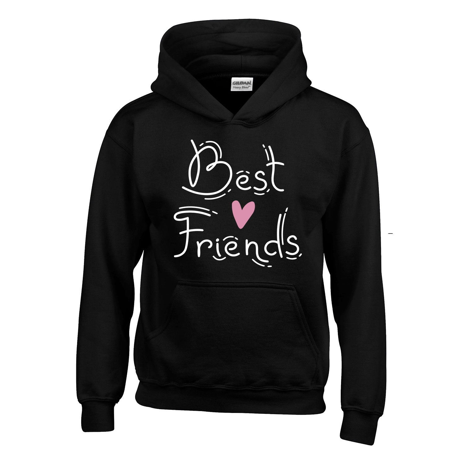 best friends bff barátság Fekete Gyerek Kapucnis Pulóver