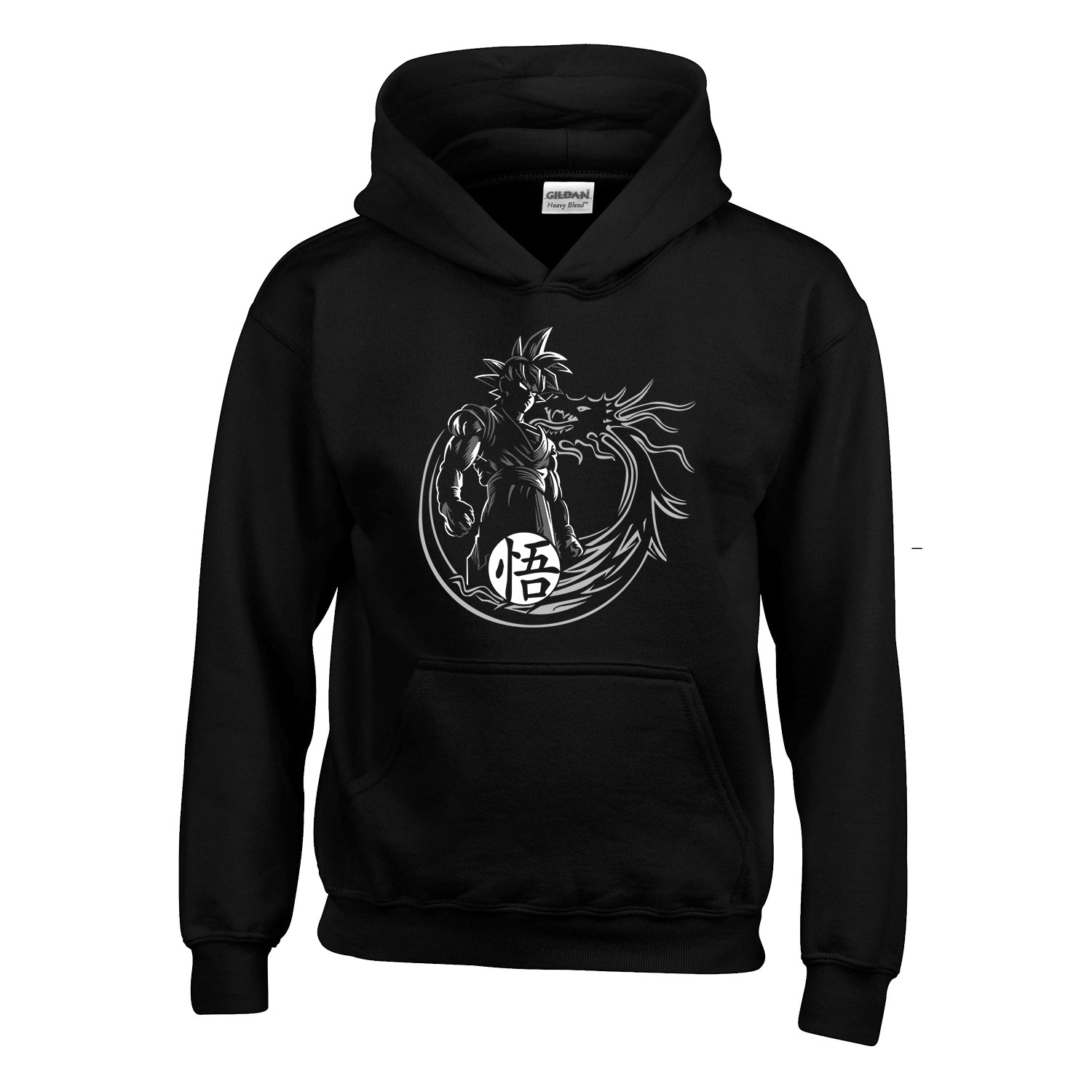 son goku dragon ball shenlong Fekete Gyerek Kapucnis Pulóver