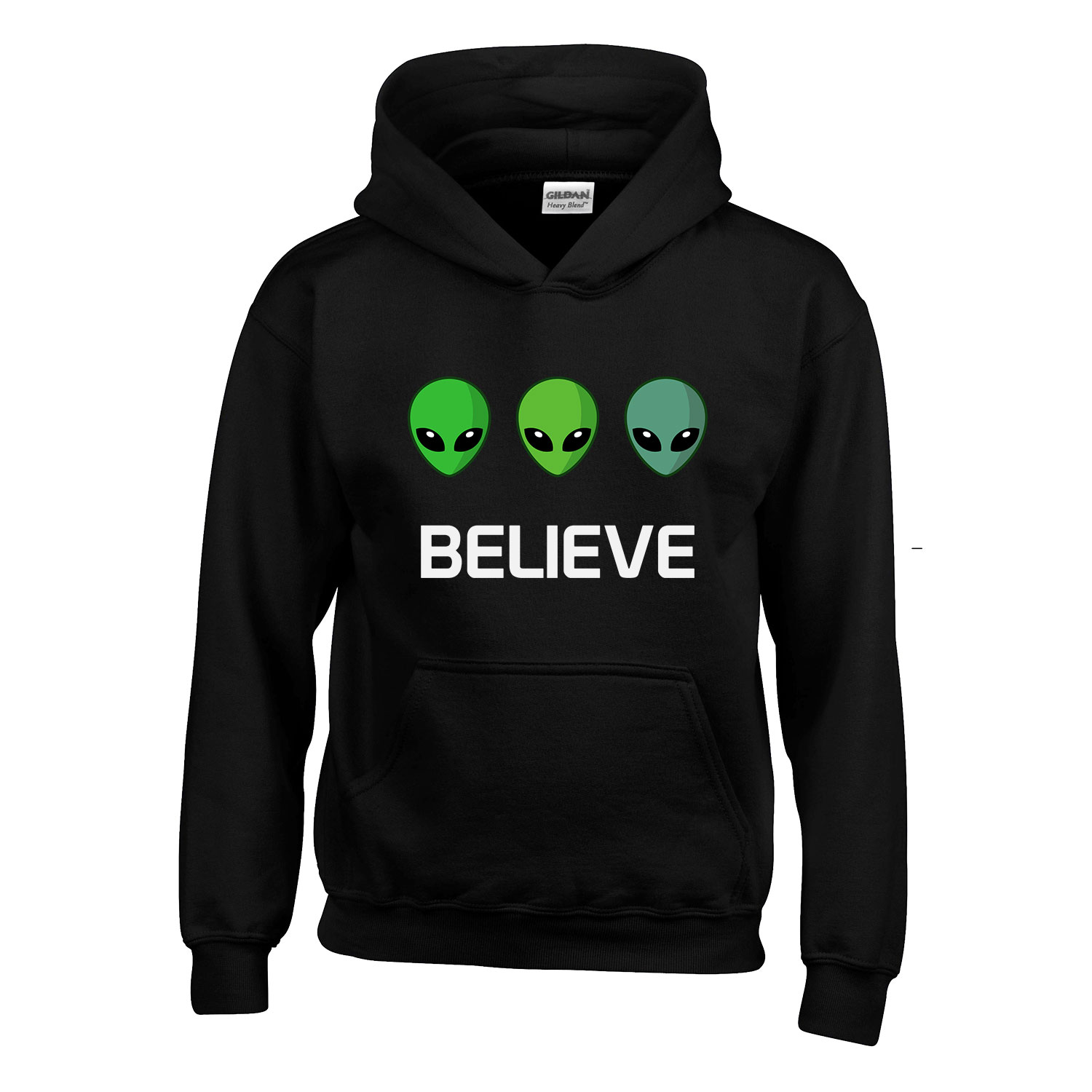 ufo believe Fekete Gyerek Kapucnis Pulóver