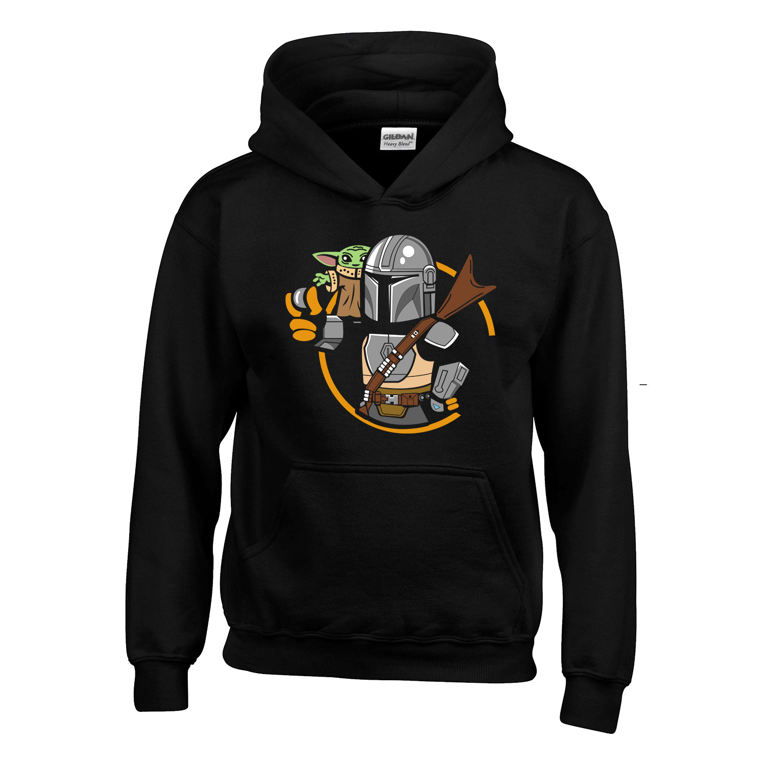 the mandalorian baba yoda baby yoda Fekete Gyerek Kapucnis Pulóver