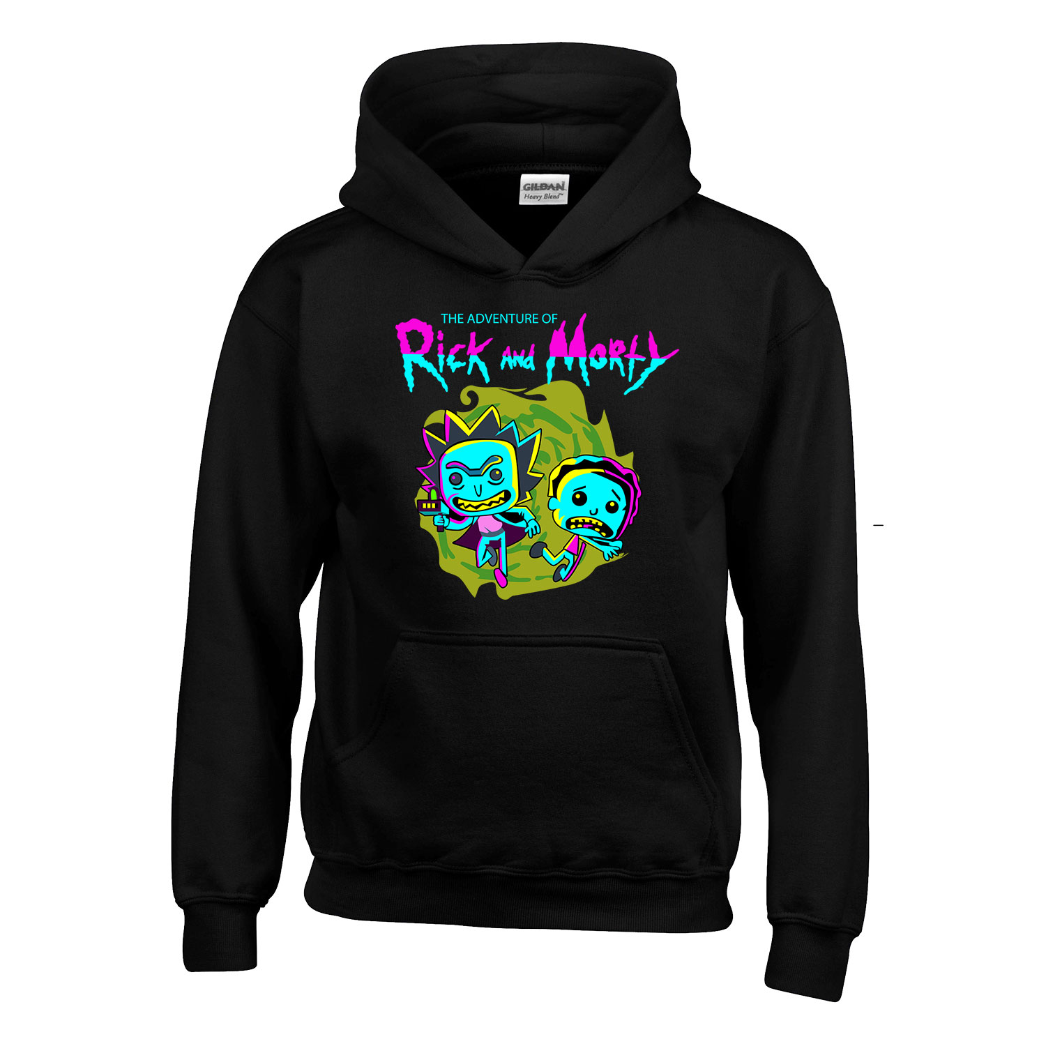 rick és morty Fekete Gyerek Kapucnis Pulóver