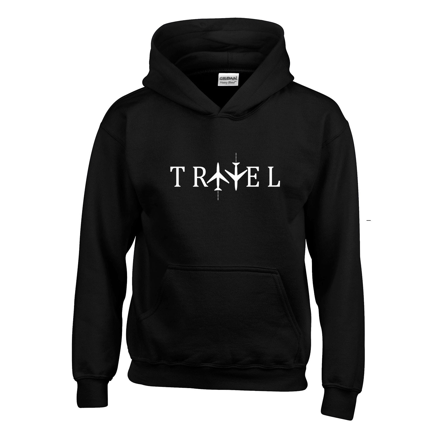 travel utazás utazni Fekete Gyerek Kapucnis Pulóver