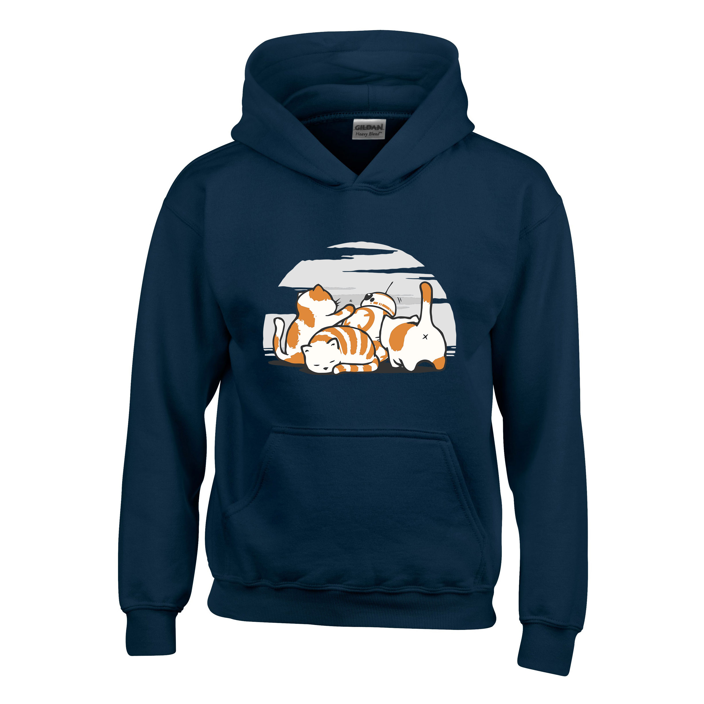 bb8 star wars macskák macskás cicás Sötétkék Gyerek Kapucnis Pulóver