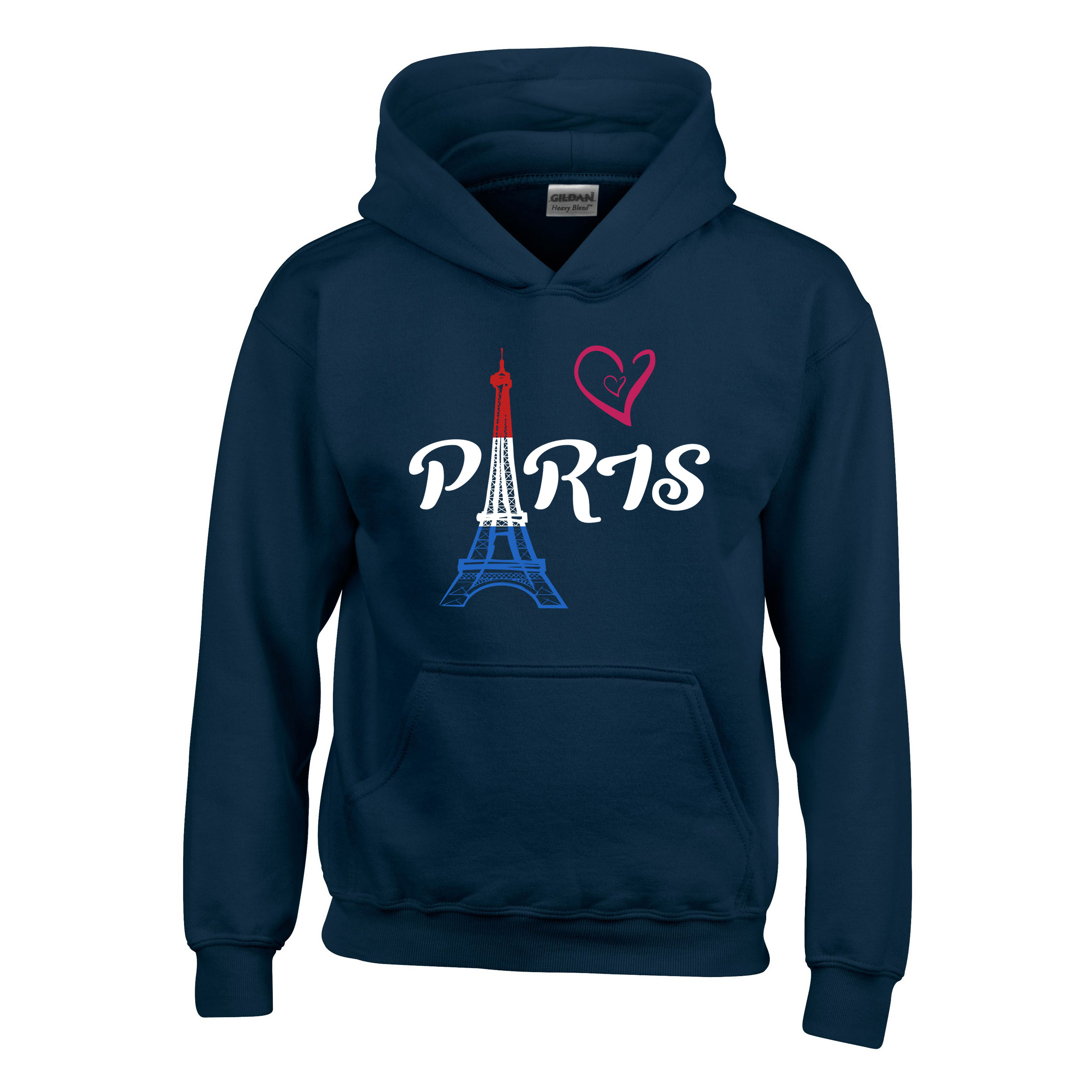 párizs paris eiffel torony francia Sötétkék Gyerek Kapucnis Pulóver