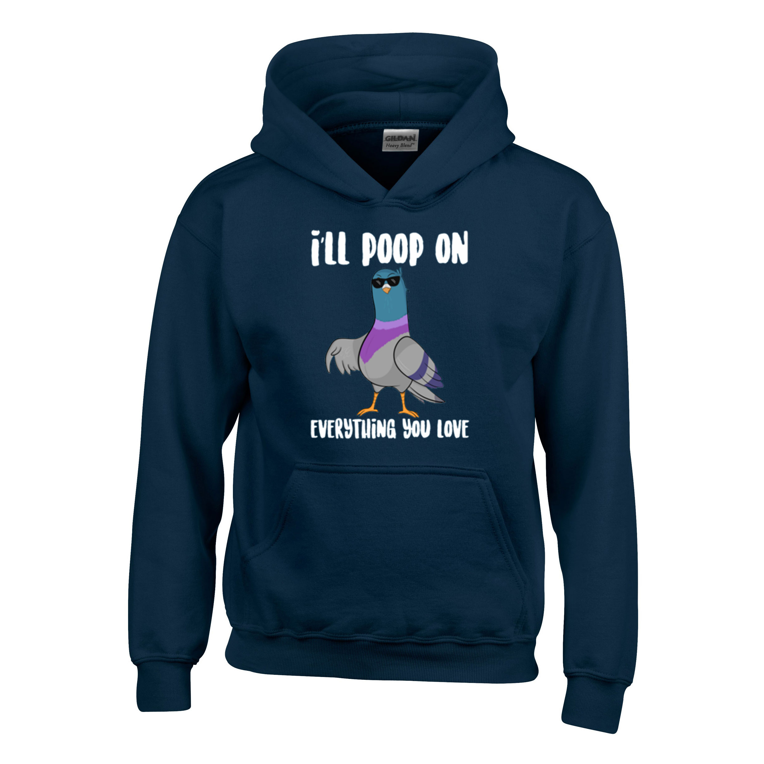 galamb humor galamb kaki Sötétkék Gyerek Kapucnis Pulóver