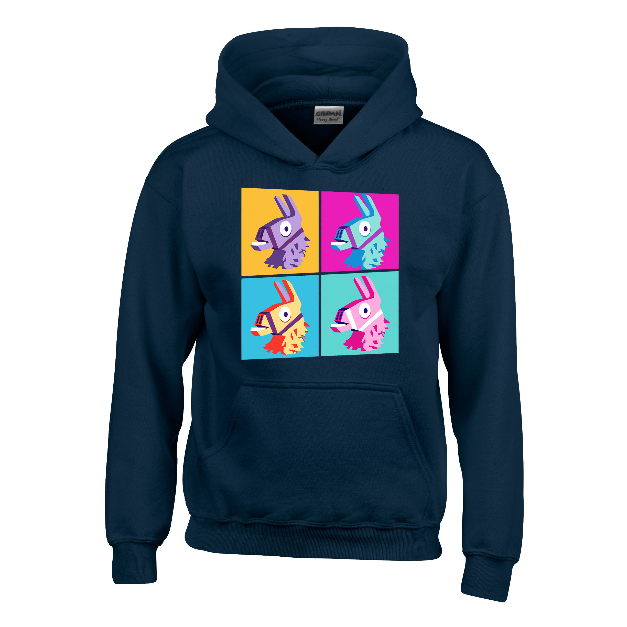 loot láma fortnite loot llama Sötétkék Gyerek Kapucnis Pulóver