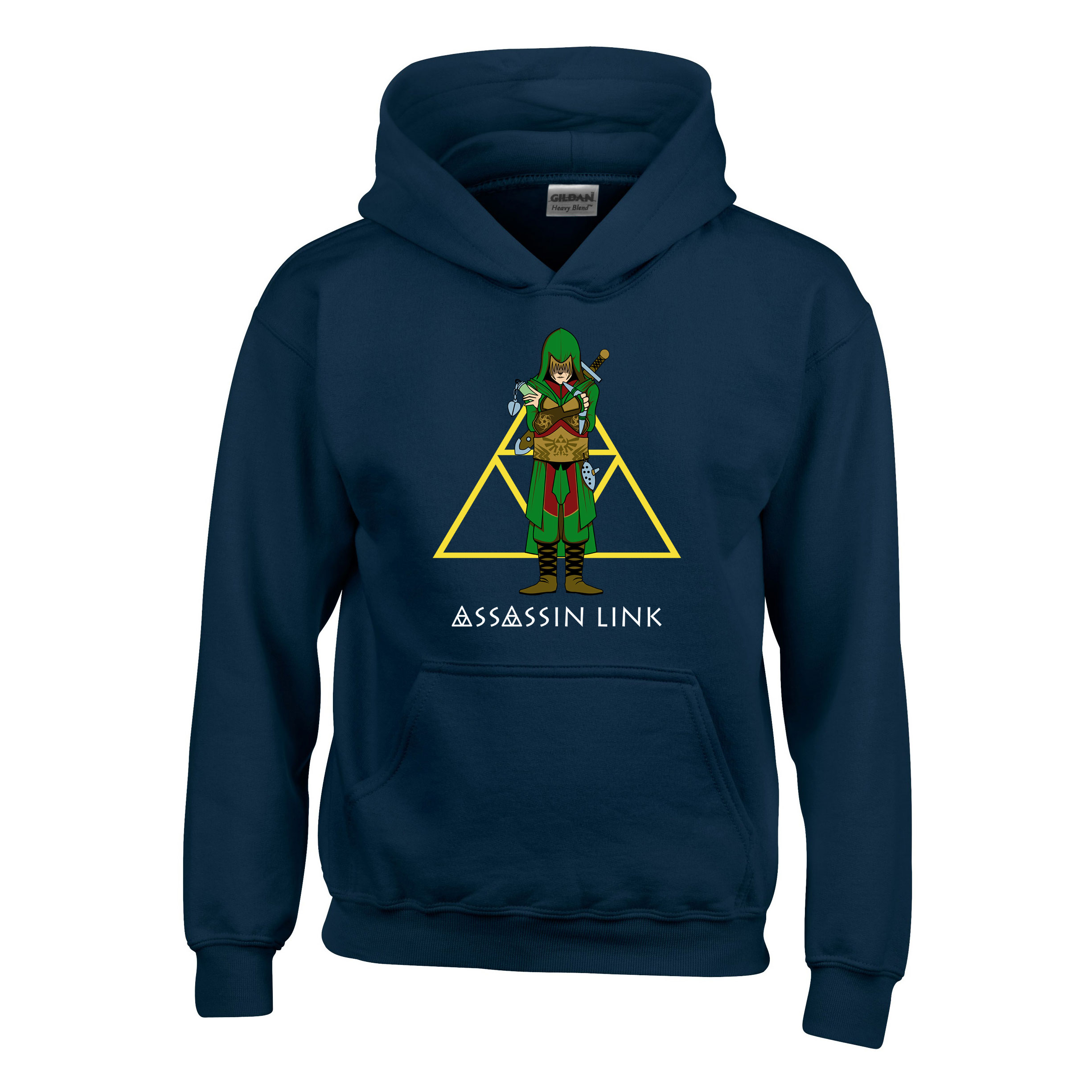 assasin creed zelda link Sötétkék Gyerek Kapucnis Pulóver