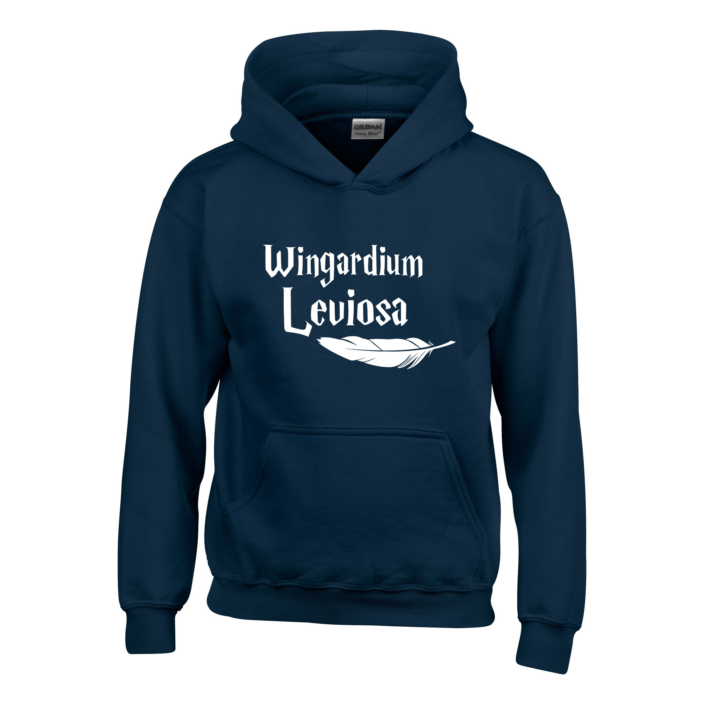 harry potter wingardium leviosa Sötétkék Gyerek Kapucnis Pulóver