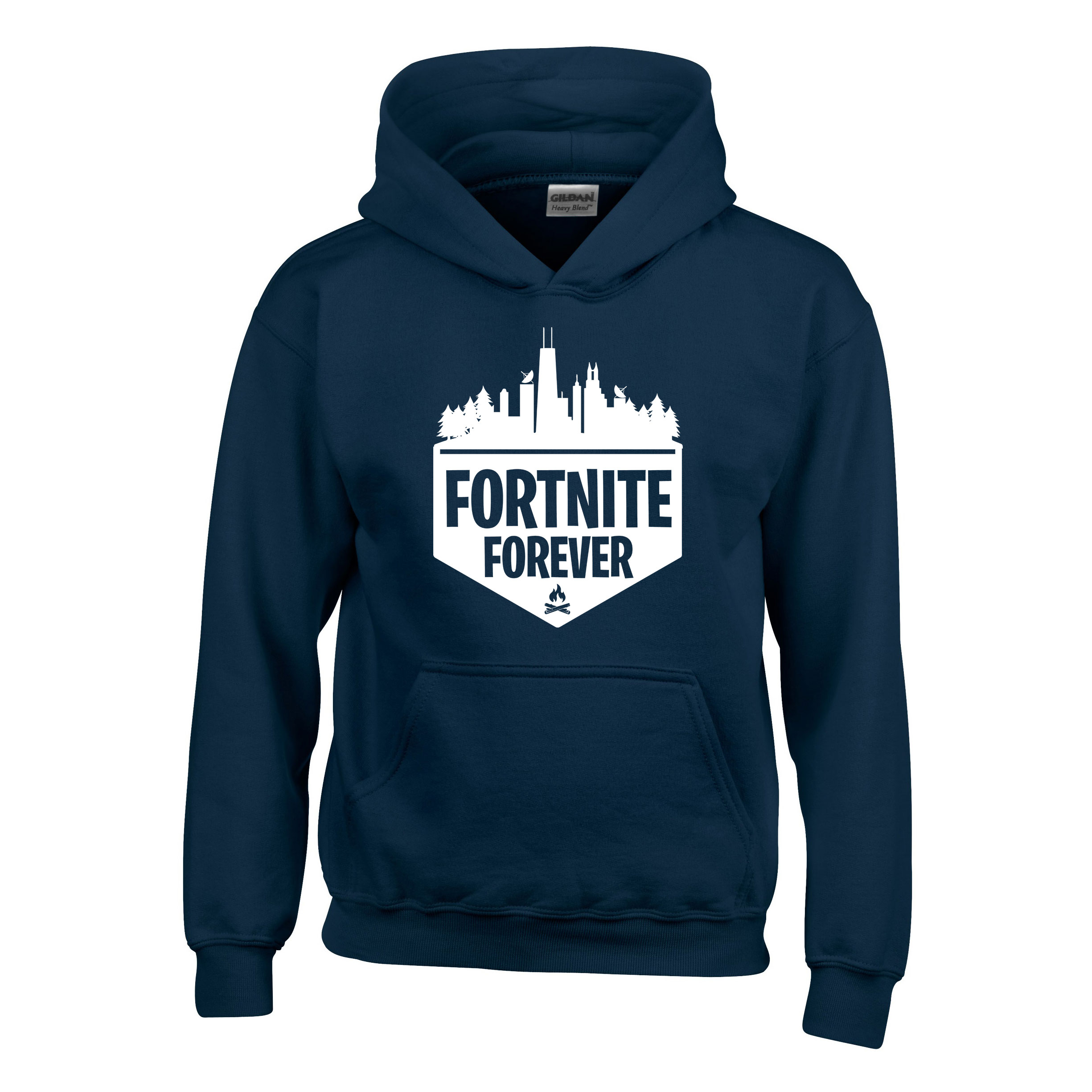 fortnite forever Sötétkék Gyerek Kapucnis Pulóver