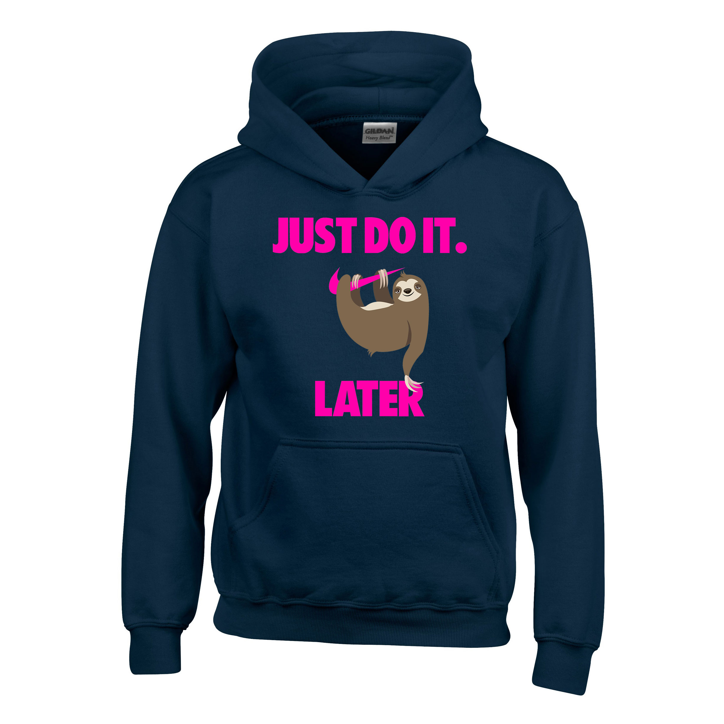 lajhár just do it later Sötétkék Gyerek Kapucnis Pulóver