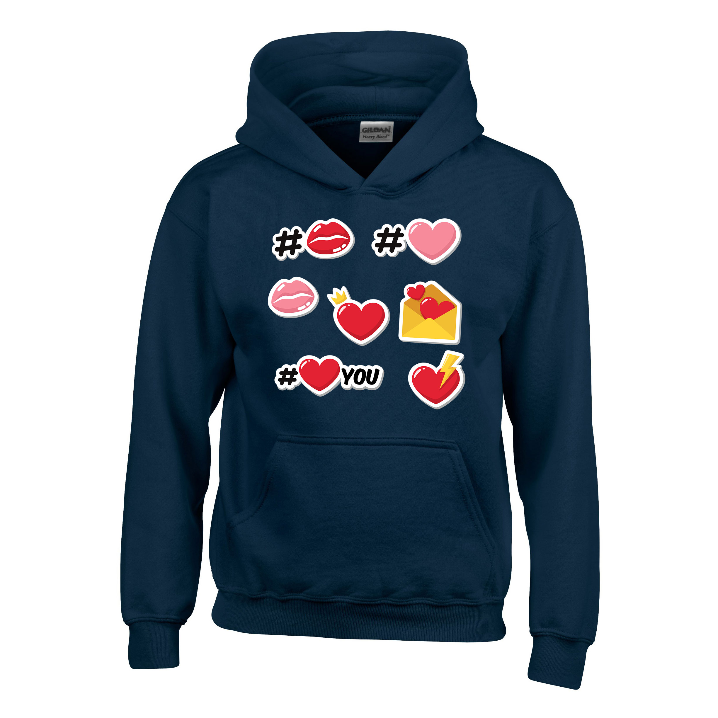 lips and hearts Sötétkék Gyerek Kapucnis Pulóver