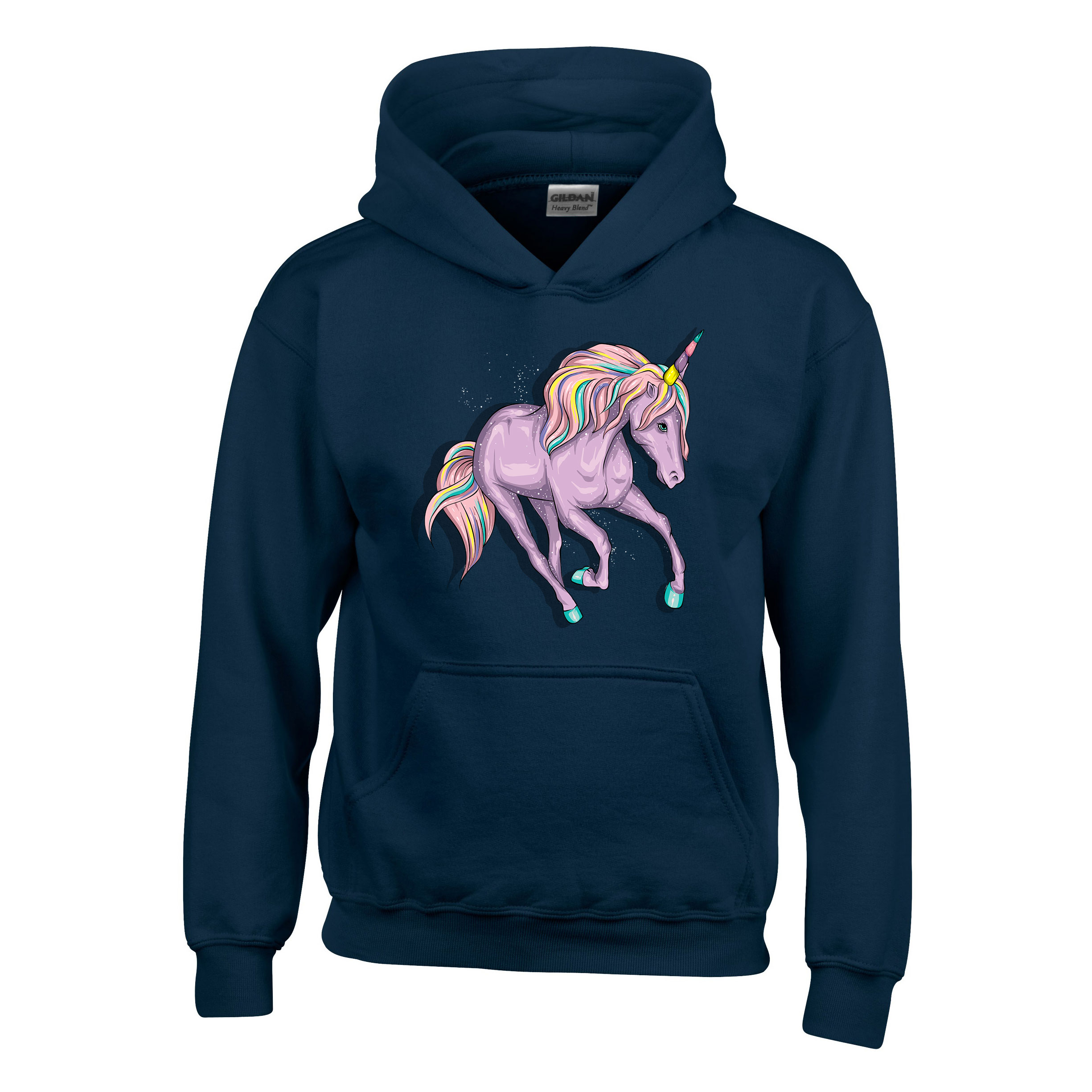 Unikornis unicorn Sötétkék Gyerek Kapucnis Pulóver
