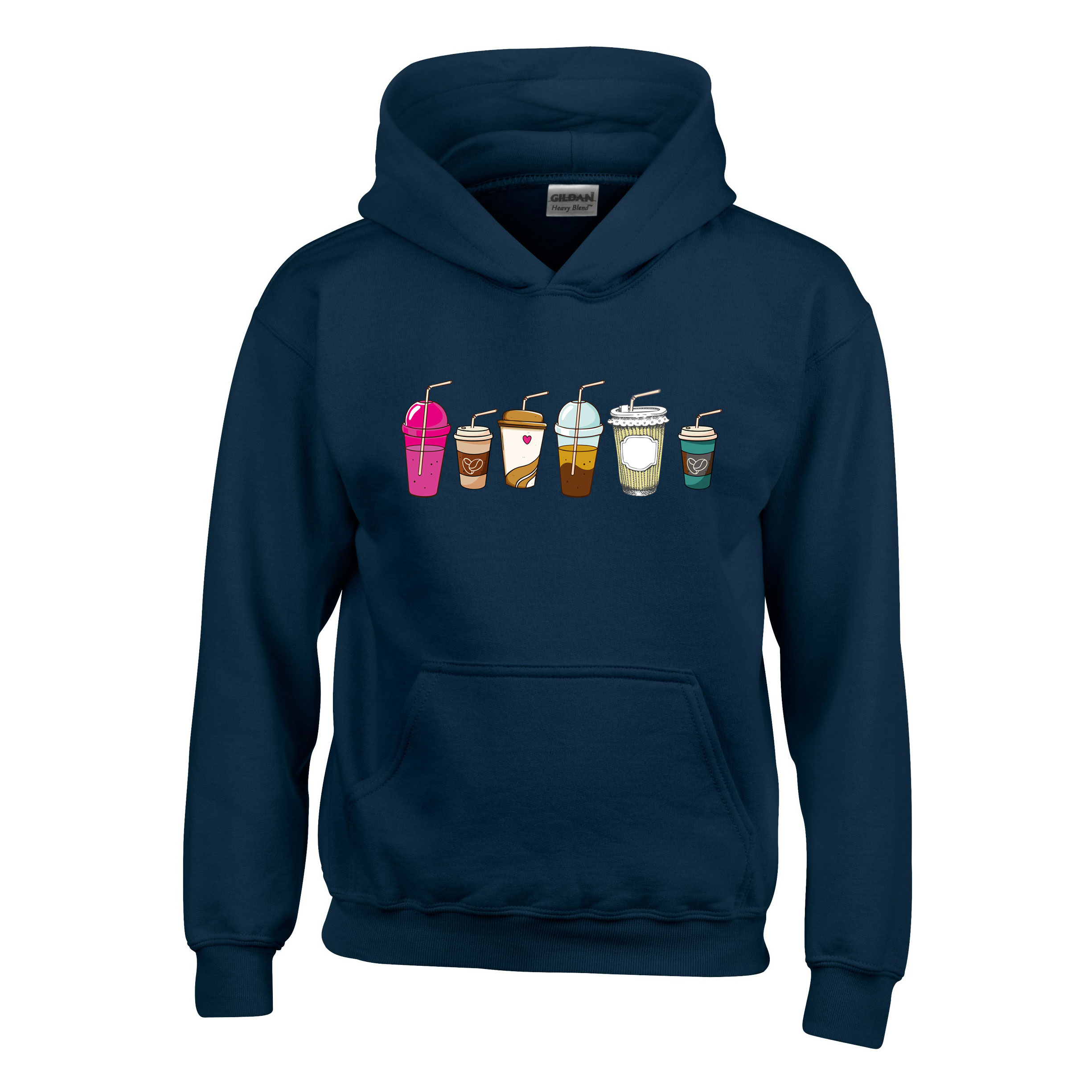 kávé kávék capuccino Sötétkék Gyerek Kapucnis Pulóver