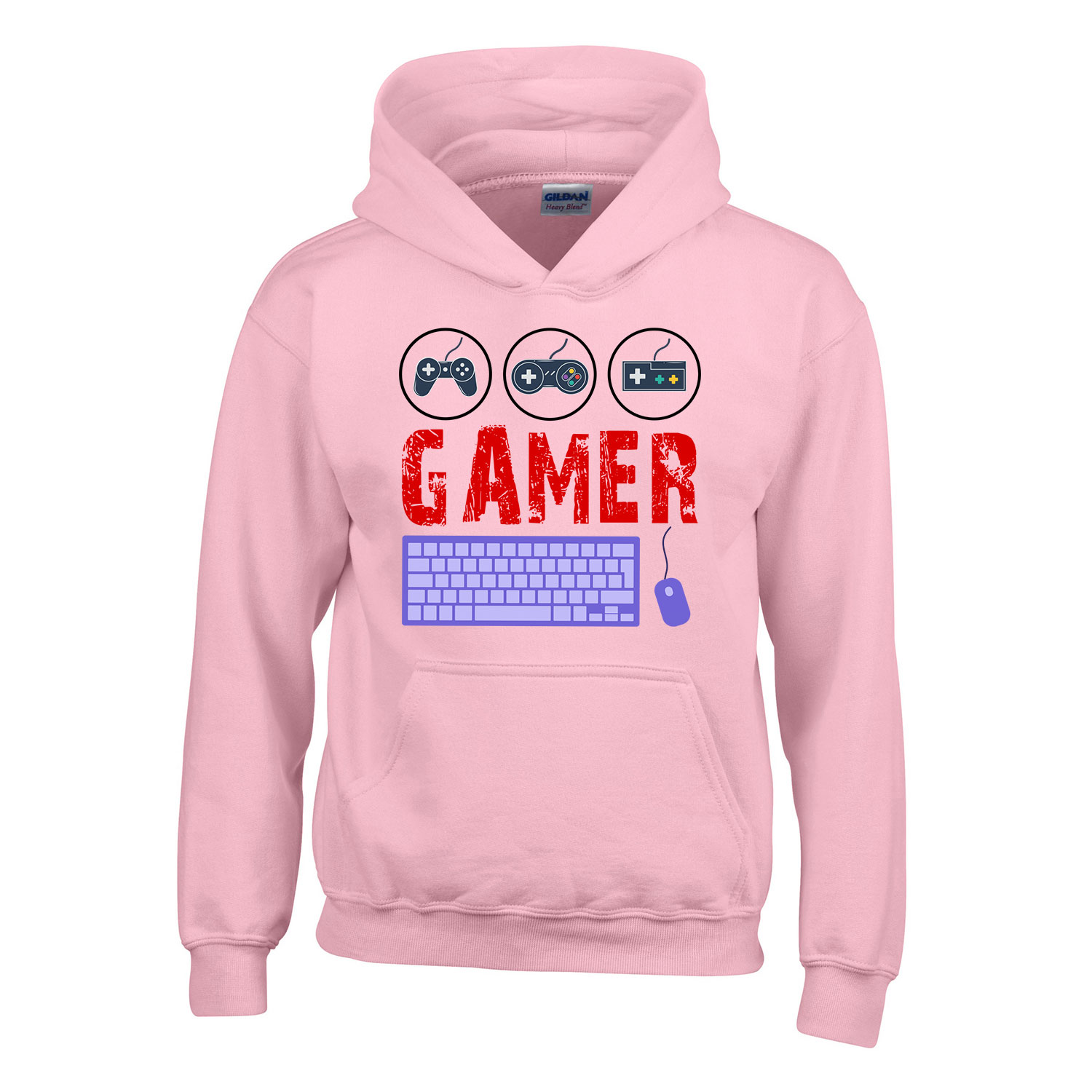 Gamer joystick Rózsaszín Gyerek Kapucnis Pulóver