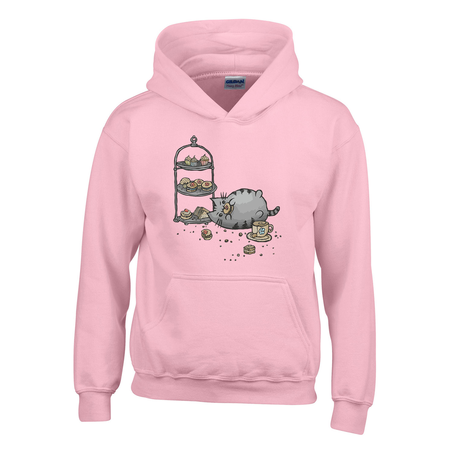 pusheen macska macskás cica cicás Rózsaszín Gyerek Kapucnis Pulóver