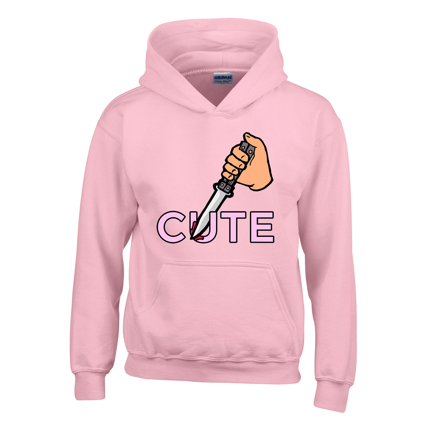 cute psycho psziho kés Rózsaszín Gyerek Kapucnis Pulóver