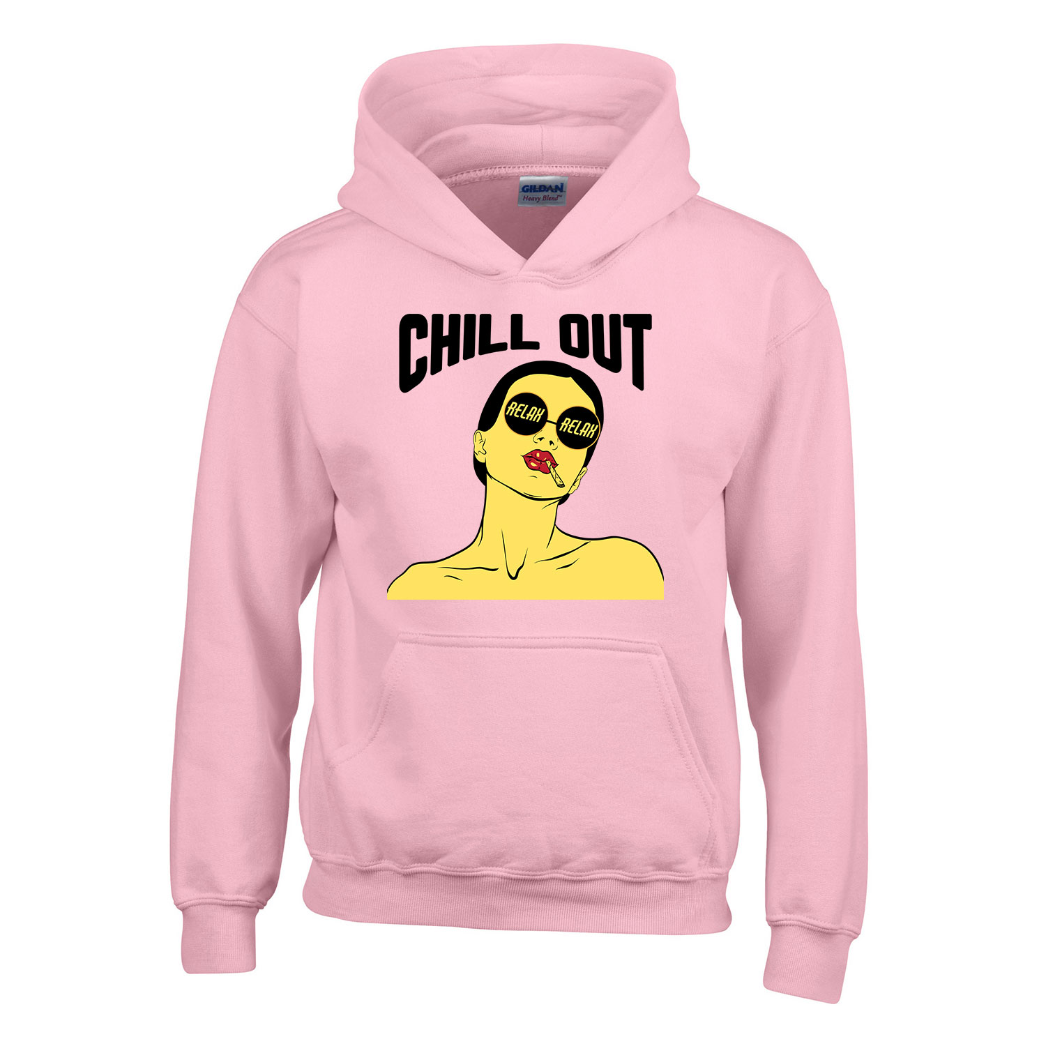 chill out relax girl Rózsaszín Gyerek Kapucnis Pulóver