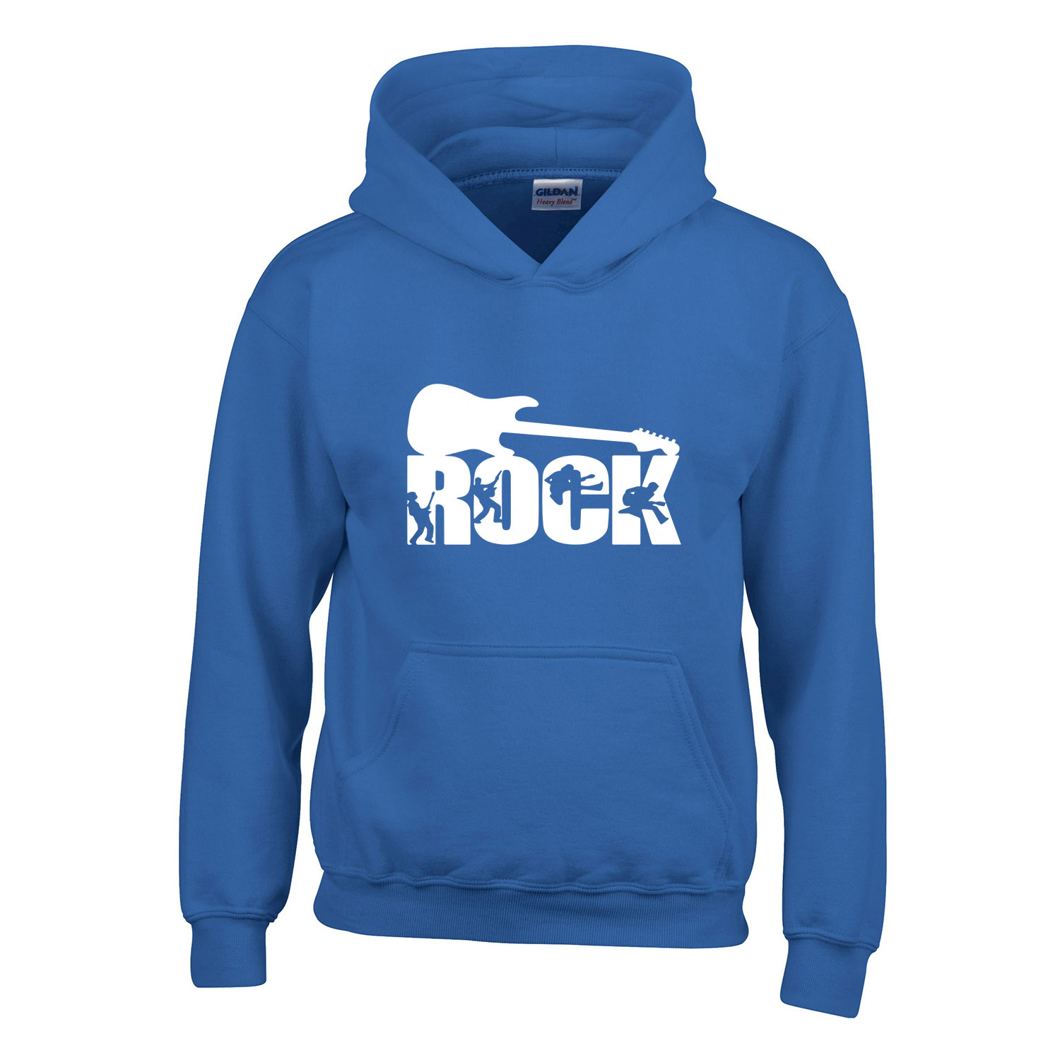 rock gitár gitáros Kék Gyerek Kapucnis Pulóver