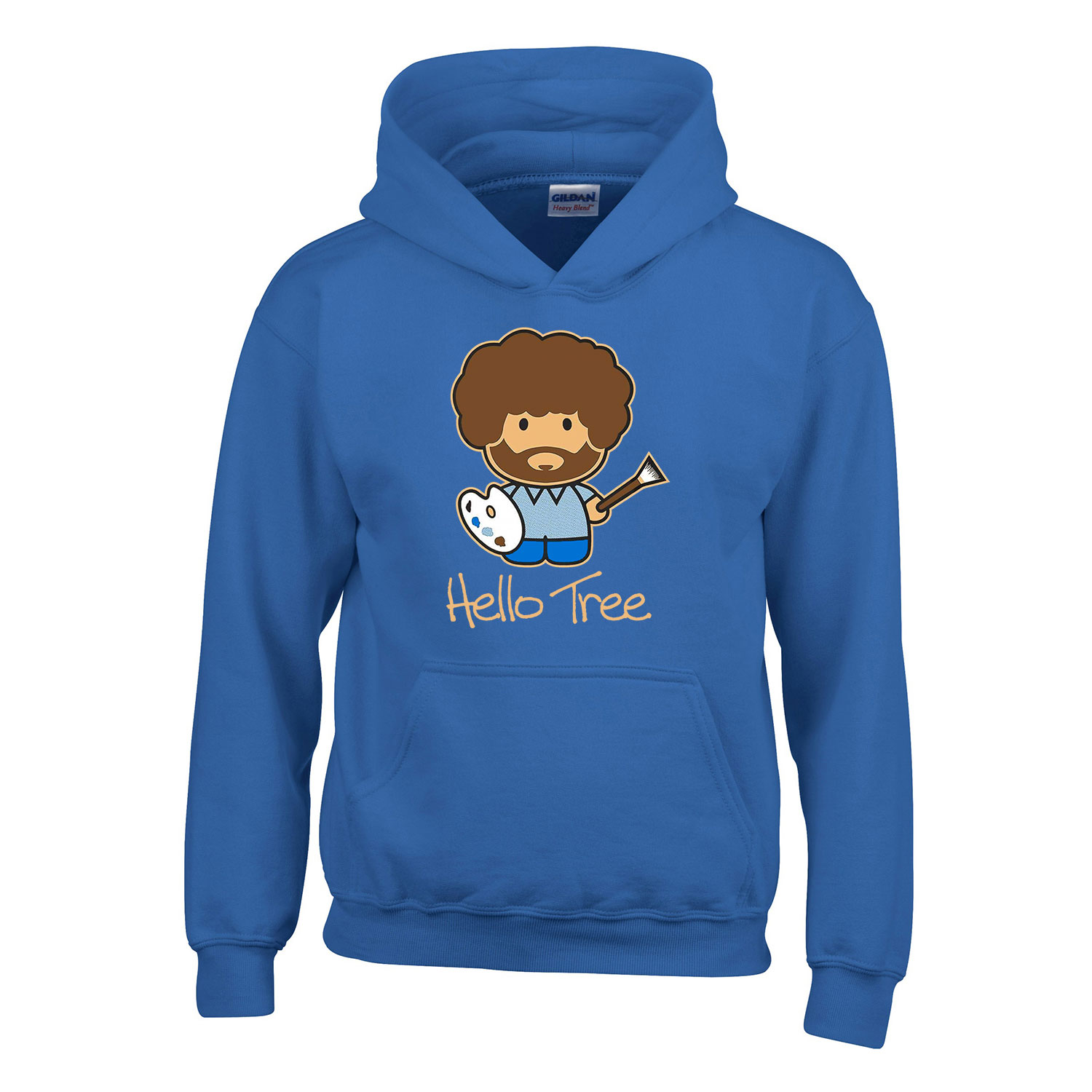 Bob Ross festészet festő Kék Gyerek Kapucnis Pulóver