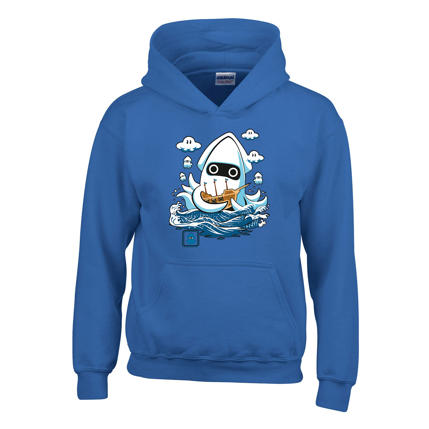 super mario octopus Kék Gyerek Kapucnis Pulóver