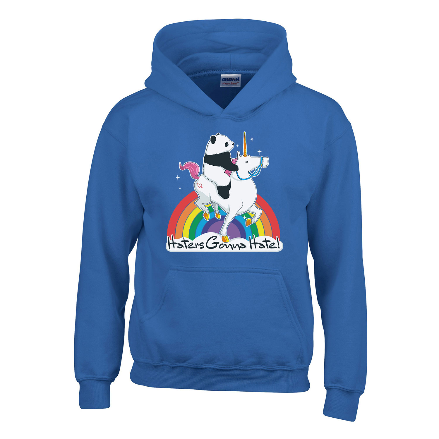 haters gonna hatte unikornis panda Kék Gyerek Kapucnis Pulóver