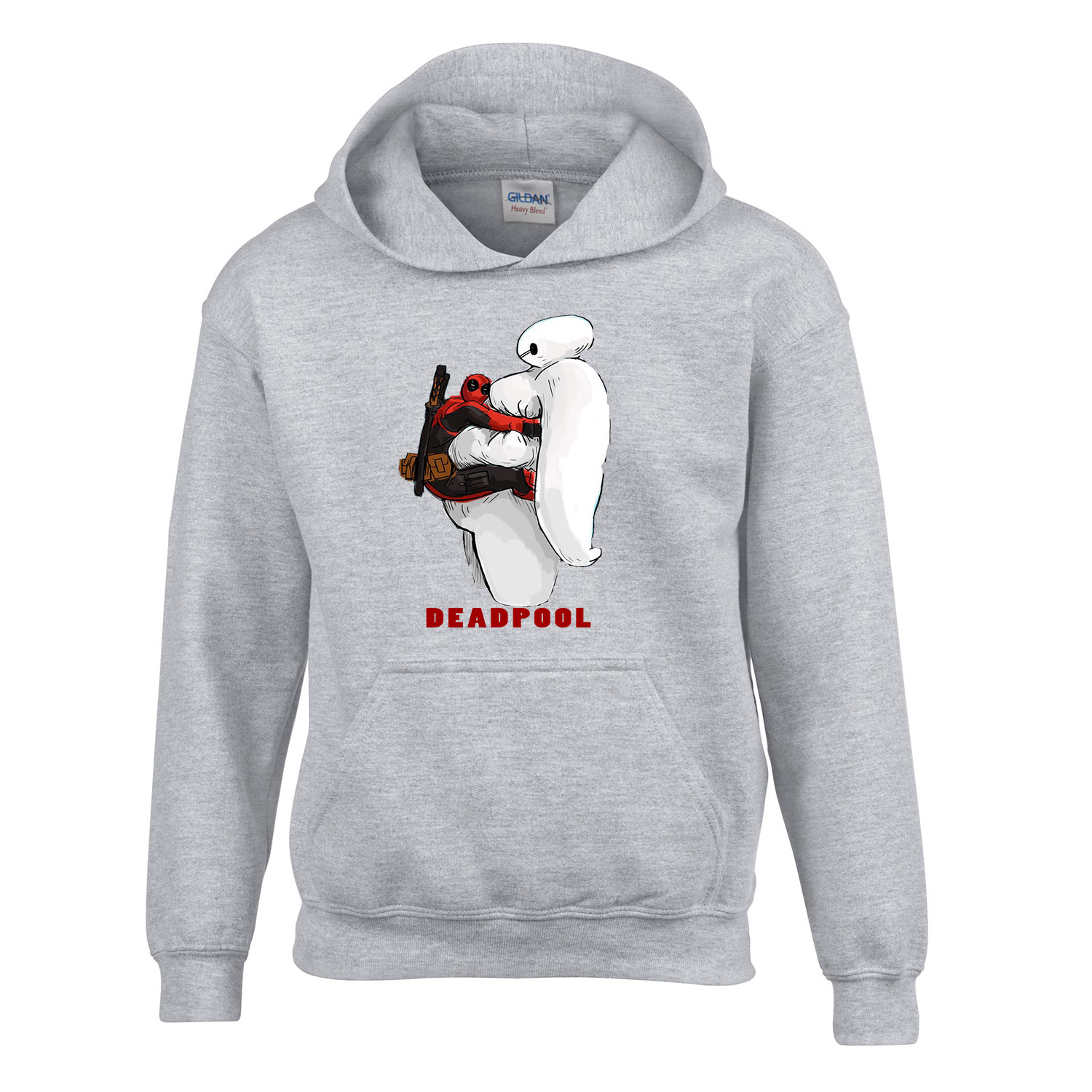 Deadpool Baymax Sportszürke Gyerek Kapucnis Pulóver