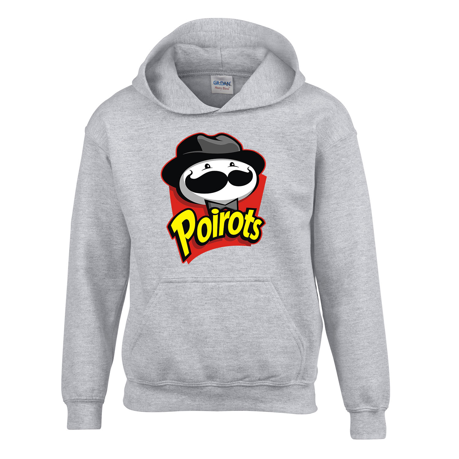 pringles humor poirot Sportszürke Gyerek Kapucnis Pulóver