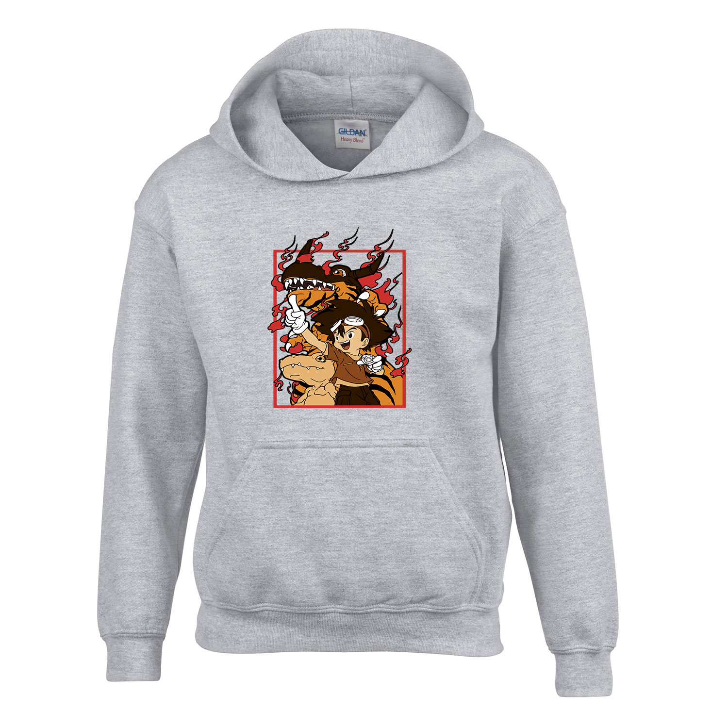 agumon digimon tai Sportszürke Gyerek Kapucnis Pulóver