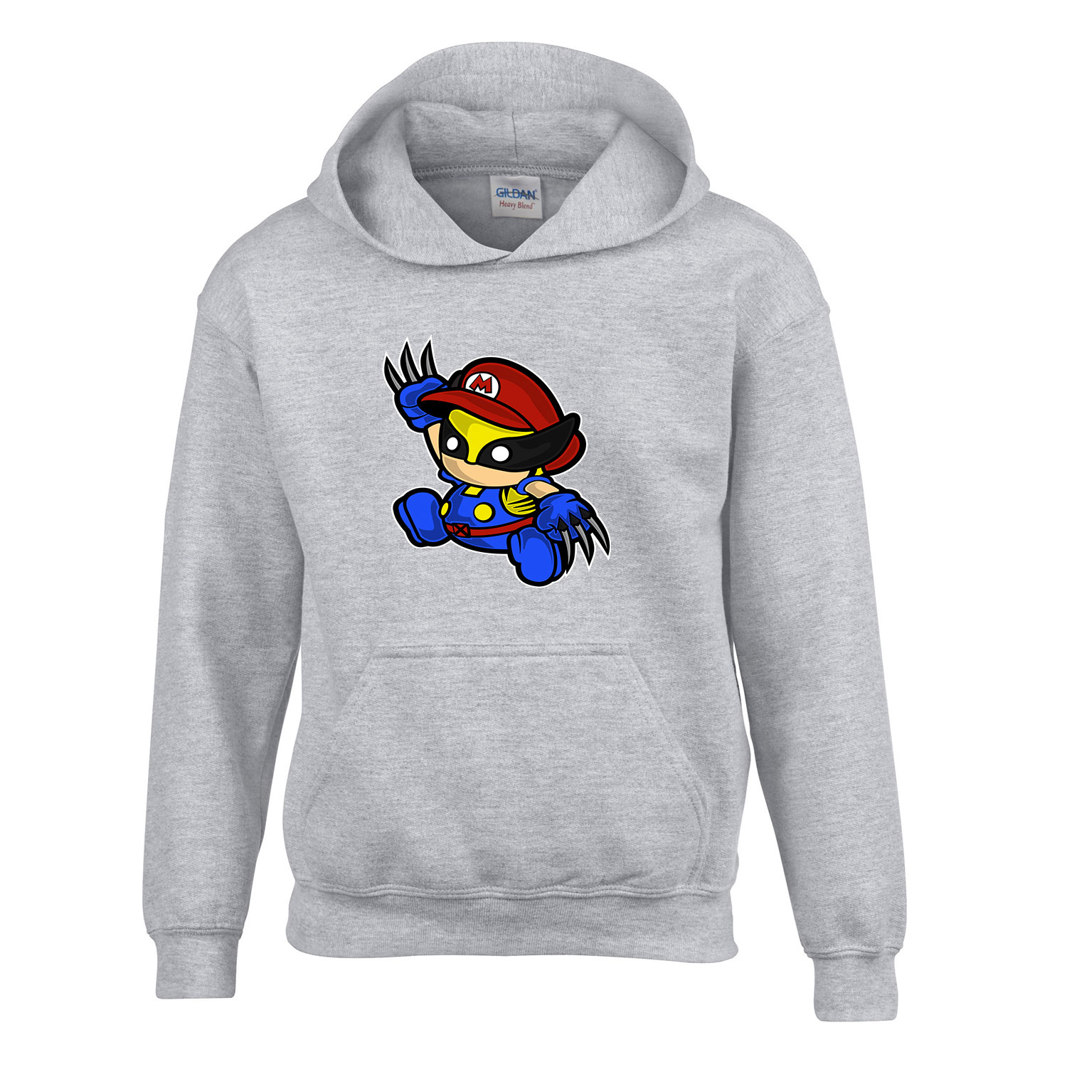 wolverine mario Sportszürke Gyerek Kapucnis Pulóver