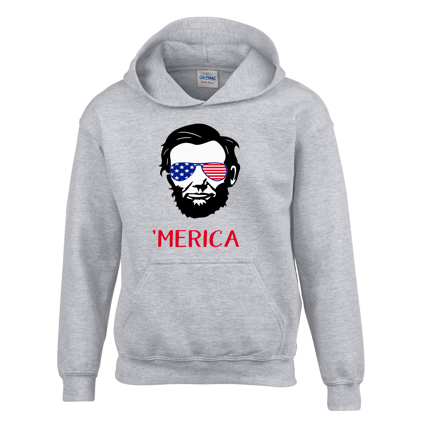 america amerika abraham lincoln Sportszürke Gyerek Kapucnis Pulóver