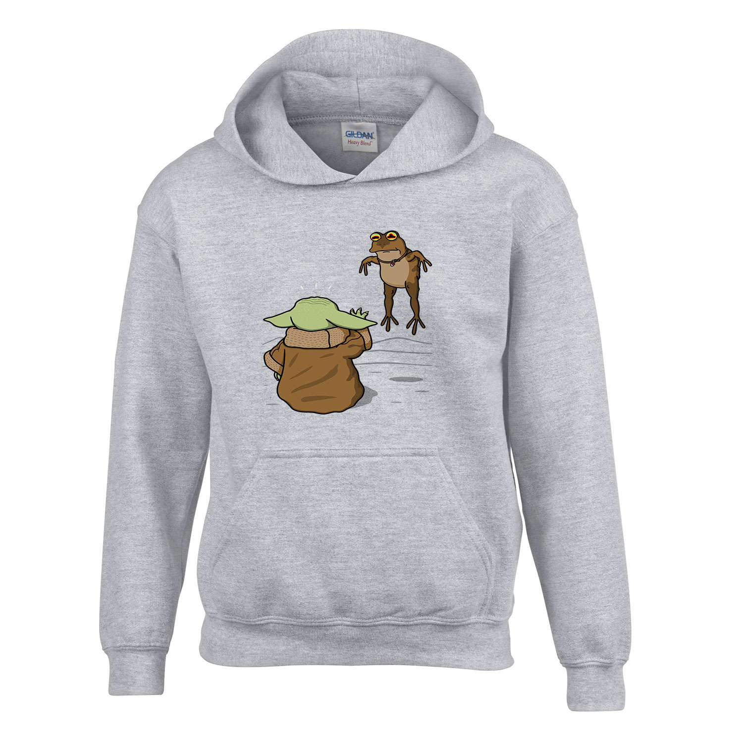 baba yoda baby yoda béka Sportszürke Gyerek Kapucnis Pulóver