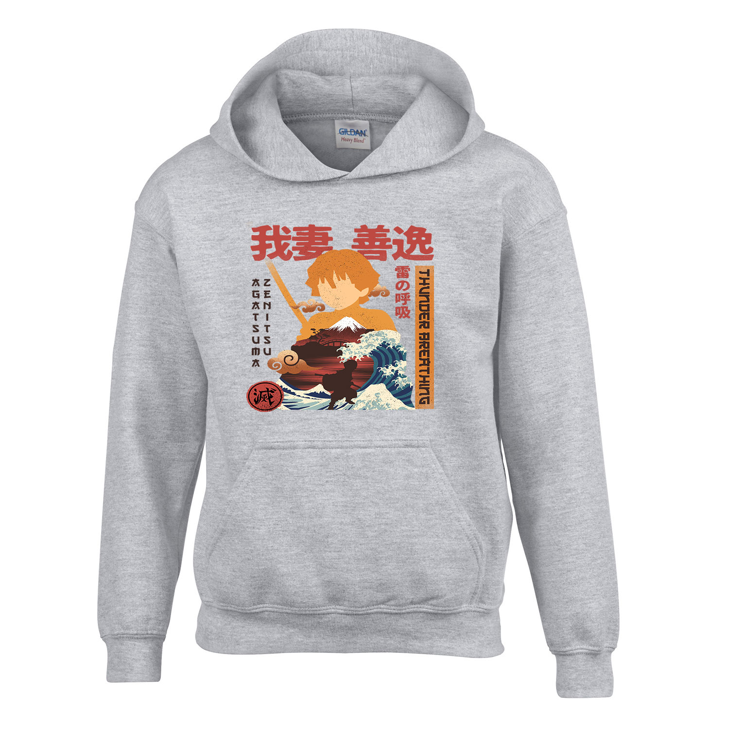zenitsu demon slayer Sportszürke Gyerek Kapucnis Pulóver