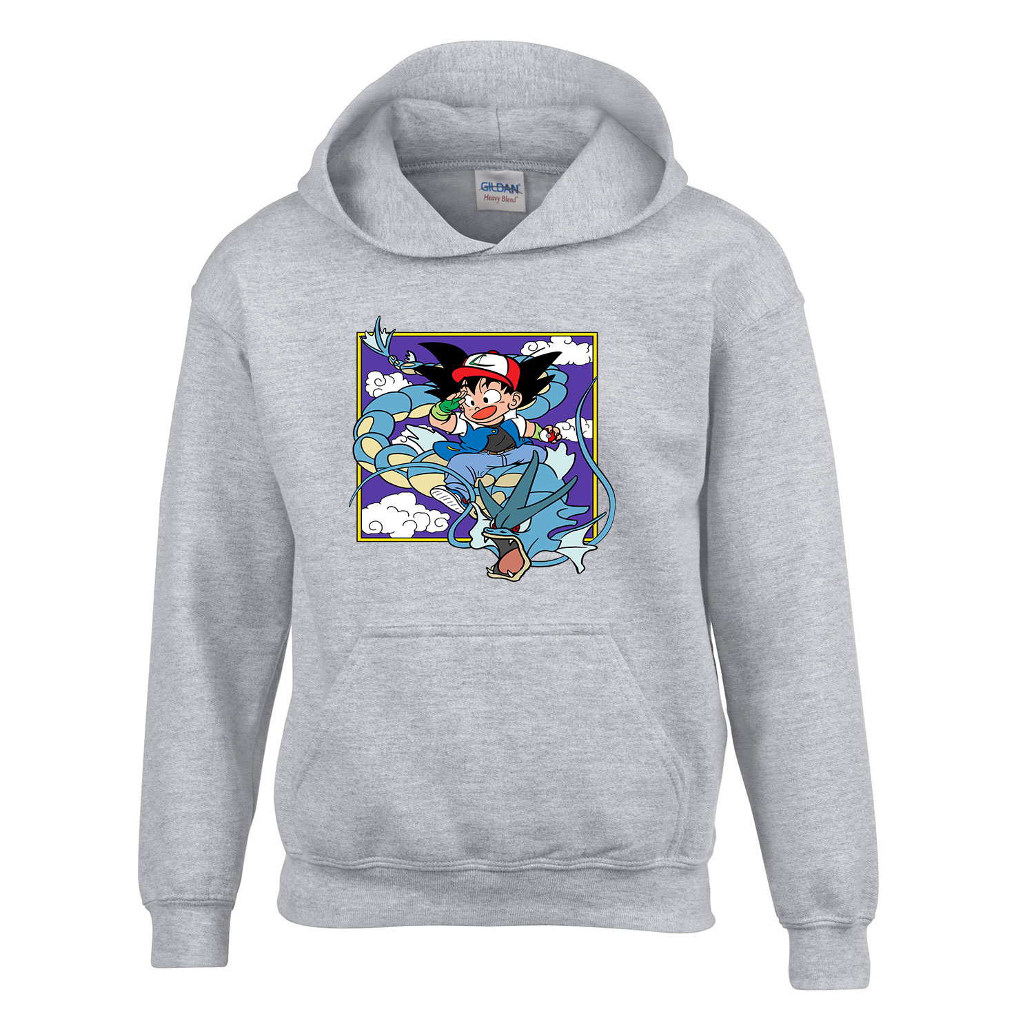 dragon ball gyarados son goku Sportszürke Gyerek Kapucnis Pulóver