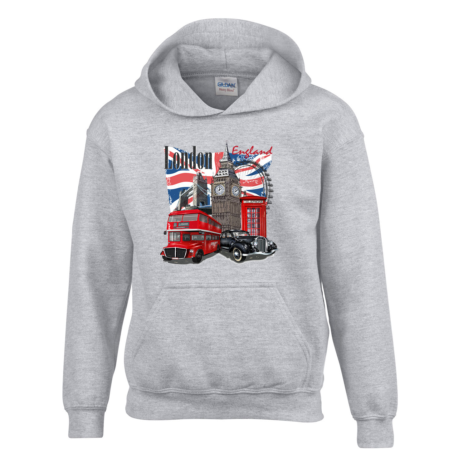 London anglia nagy britannia england Sportszürke Gyerek Kapucnis Pulóver
