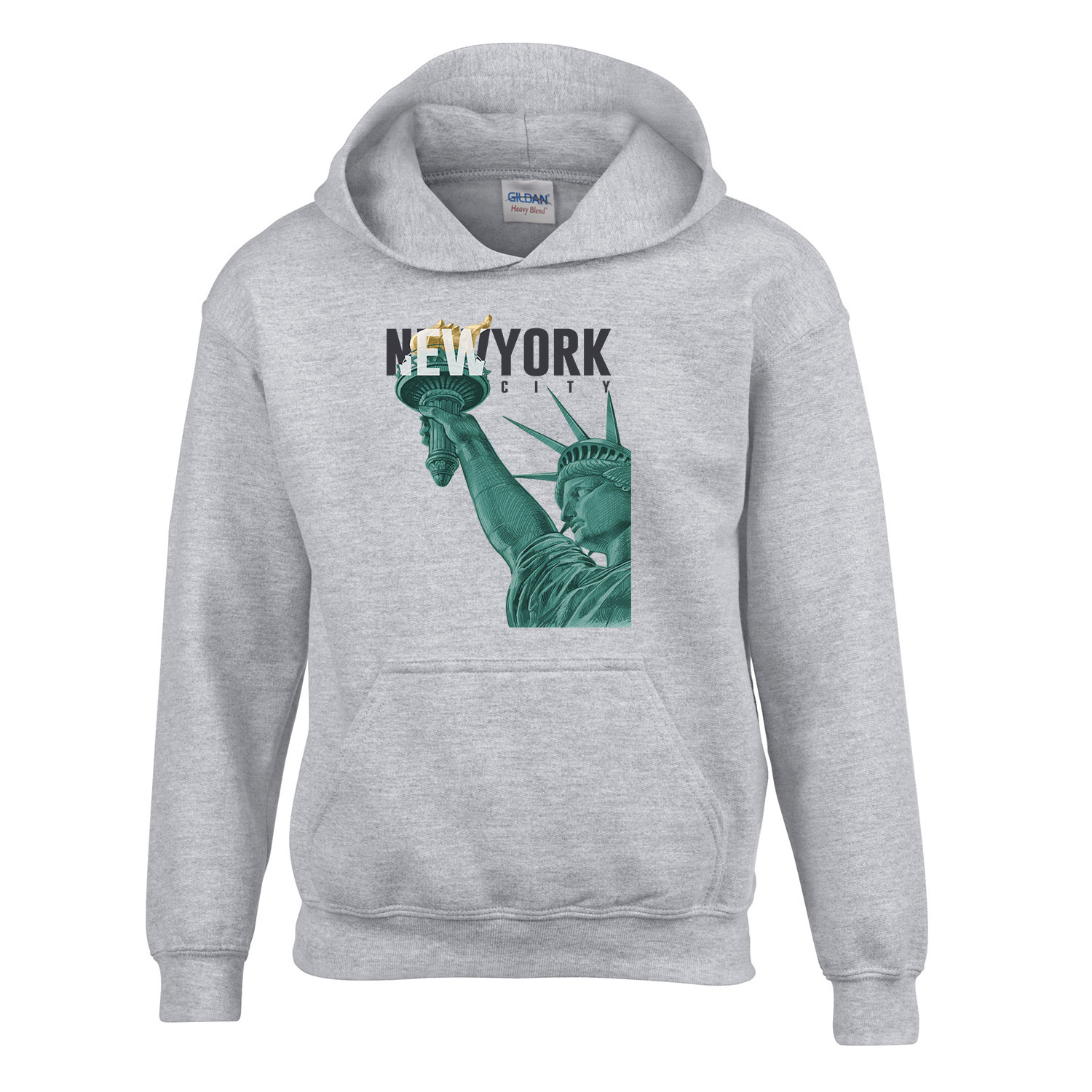 new york city szabadságszobor Sportszürke Gyerek Kapucnis Pulóver