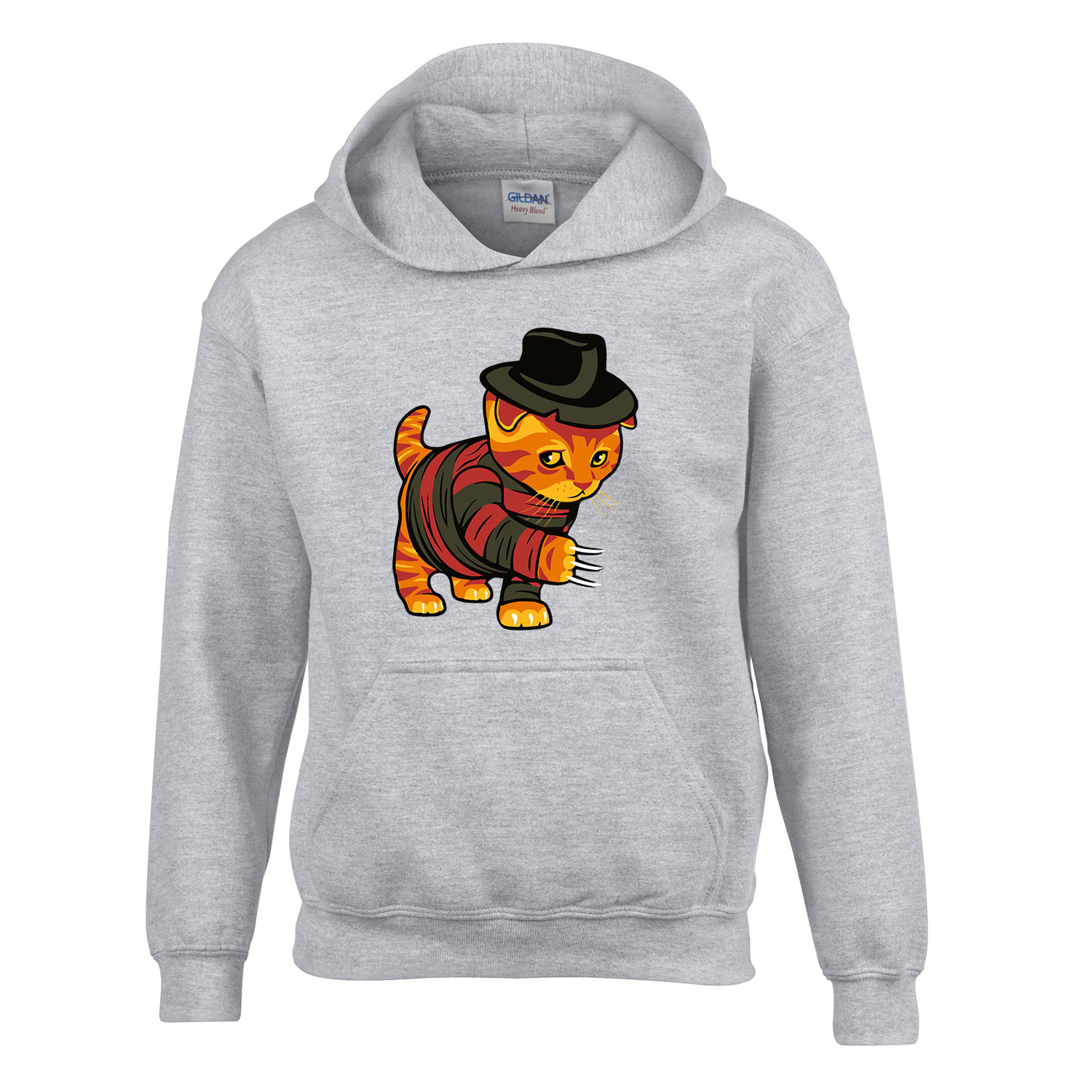 Freddy Krueger Macska Sportszürke Gyerek Kapucnis Pulóver