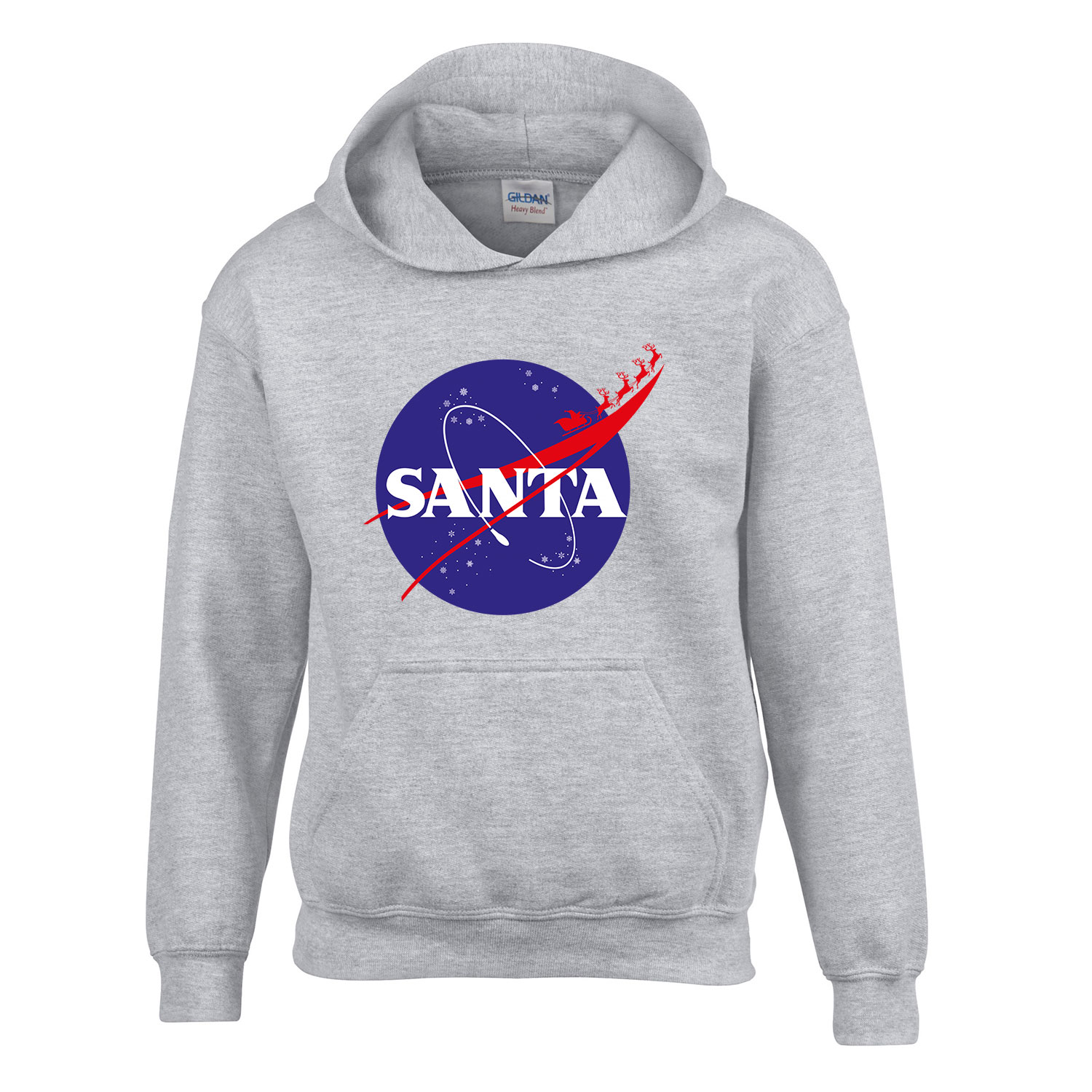 Santa Mikulás Karácsony nasa Sportszürke Gyerek Kapucnis Pulóver