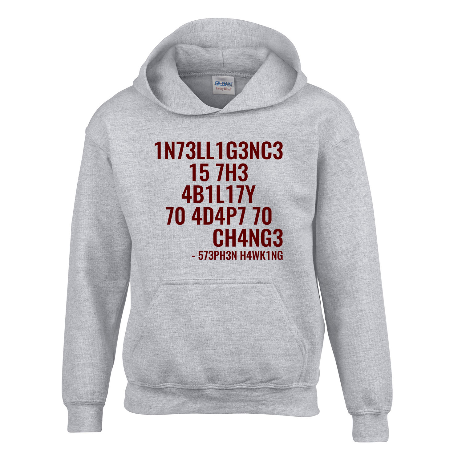 stephen hawking idézet tudomány intelligence Sportszürke Gyerek Kapucnis Pulóver