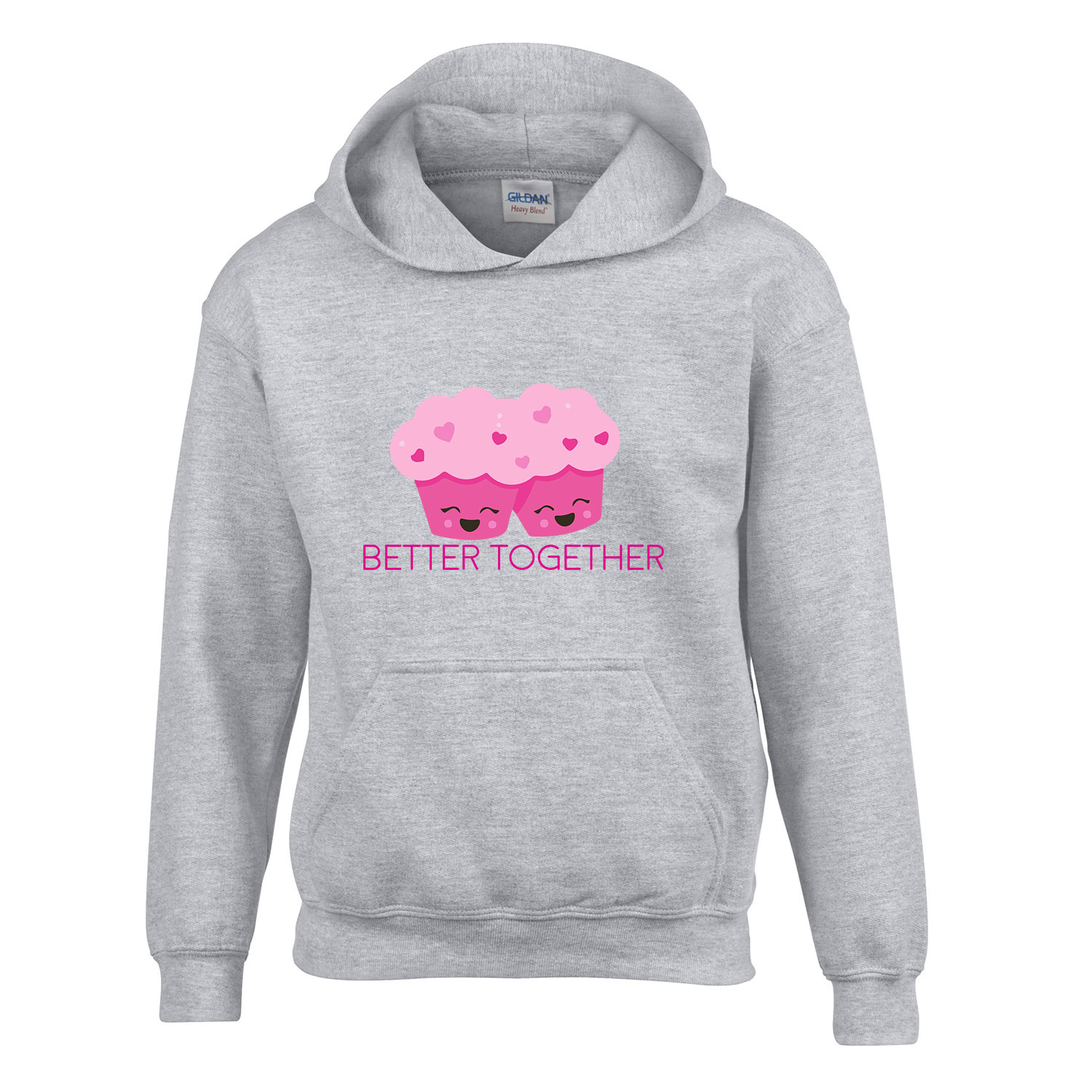 bff best friends together barátság Sportszürke Gyerek Kapucnis Pulóver