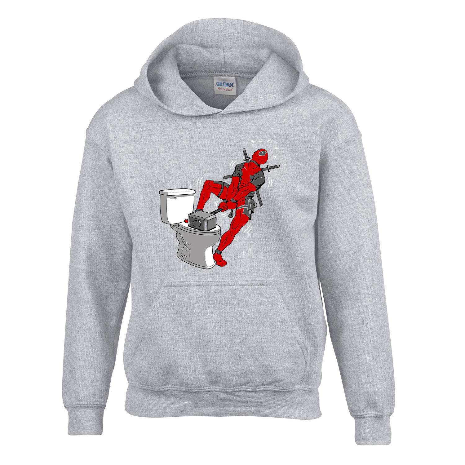 deadpool thor mjolnir kalapács humor Sportszürke Gyerek Kapucnis Pulóver