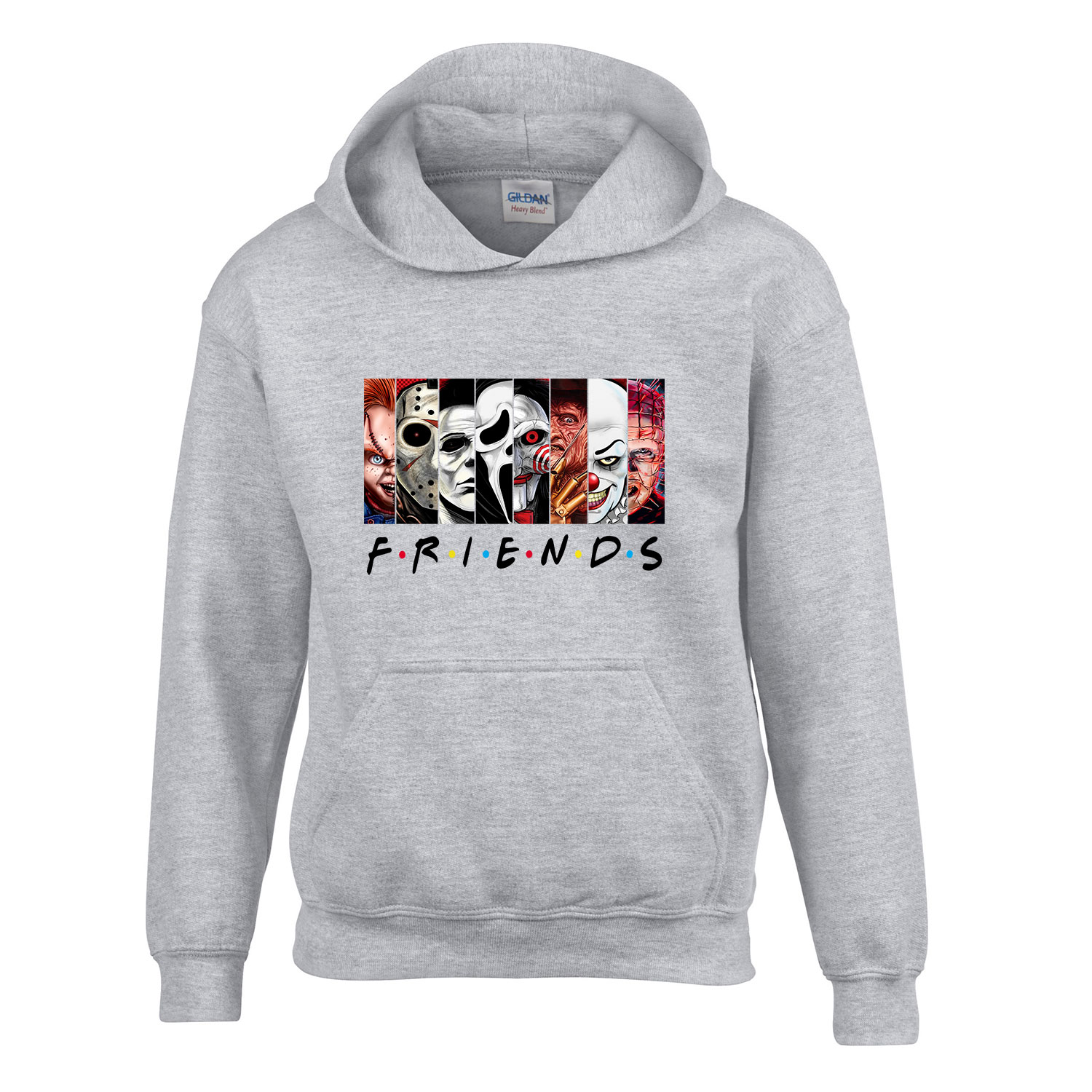 horror friends stephen king chuky freddy jason saw Sportszürke Gyerek Kapucnis Pulóver