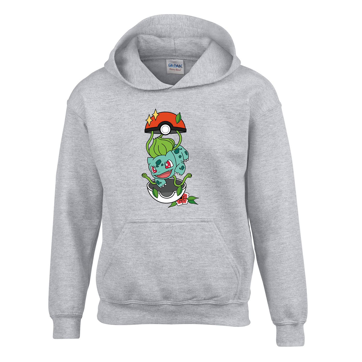 bulbasaur pokemon Sportszürke Gyerek Kapucnis Pulóver