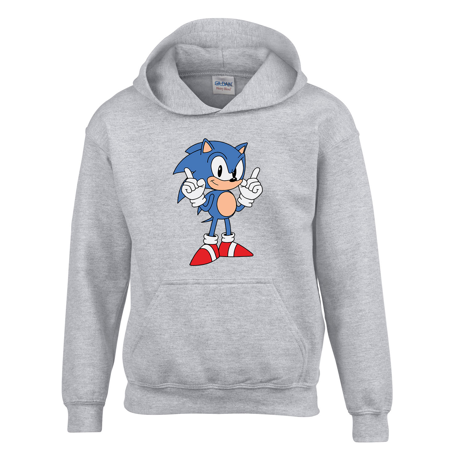 sonic Sportszürke Gyerek Kapucnis Pulóver