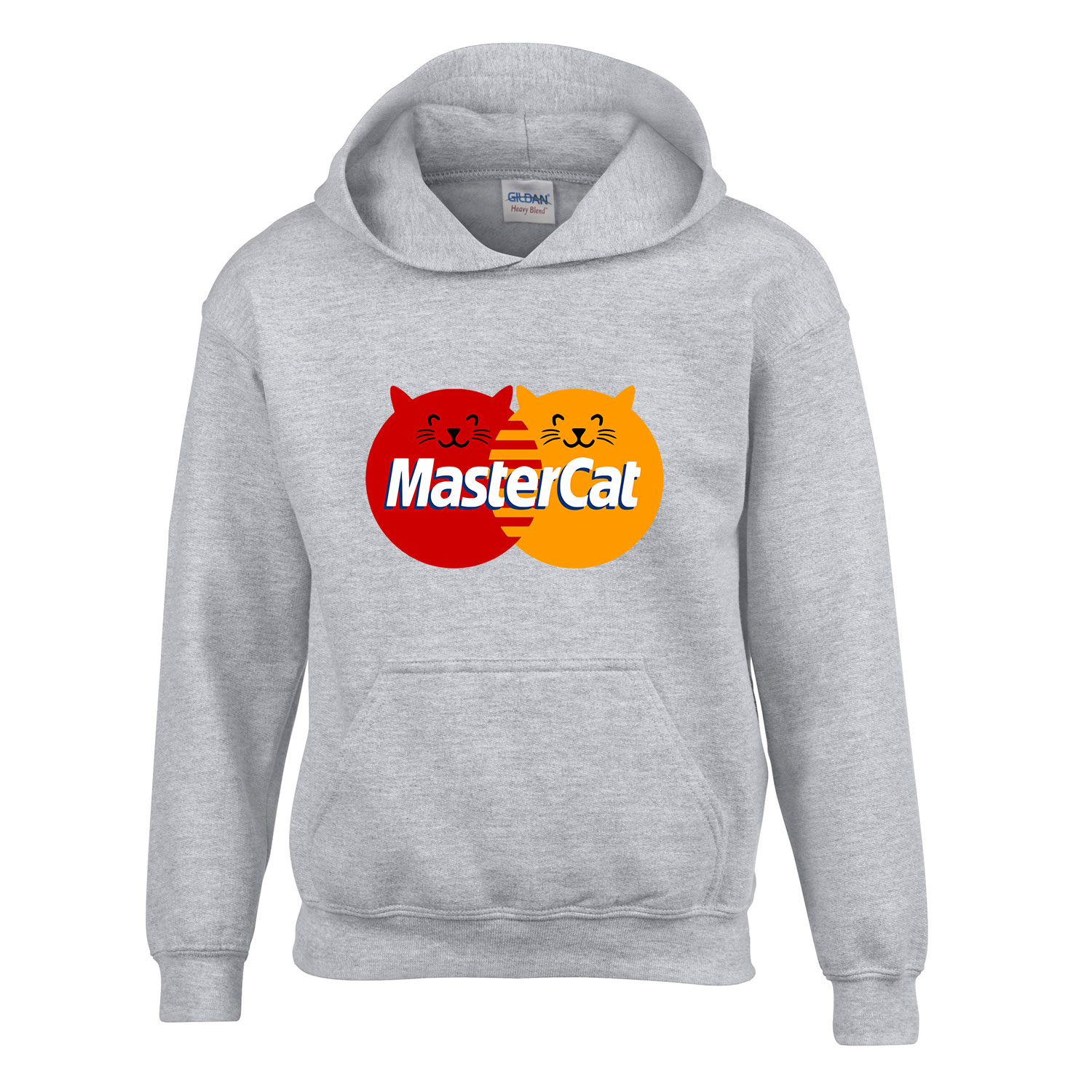 master cat macska macskás cica cicás Sportszürke Gyerek Kapucnis Pulóver