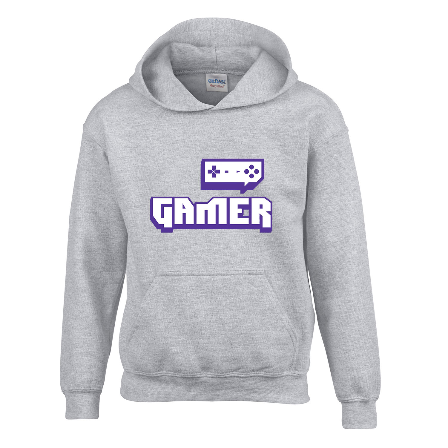 twitch gamer Sportszürke Gyerek Kapucnis Pulóver