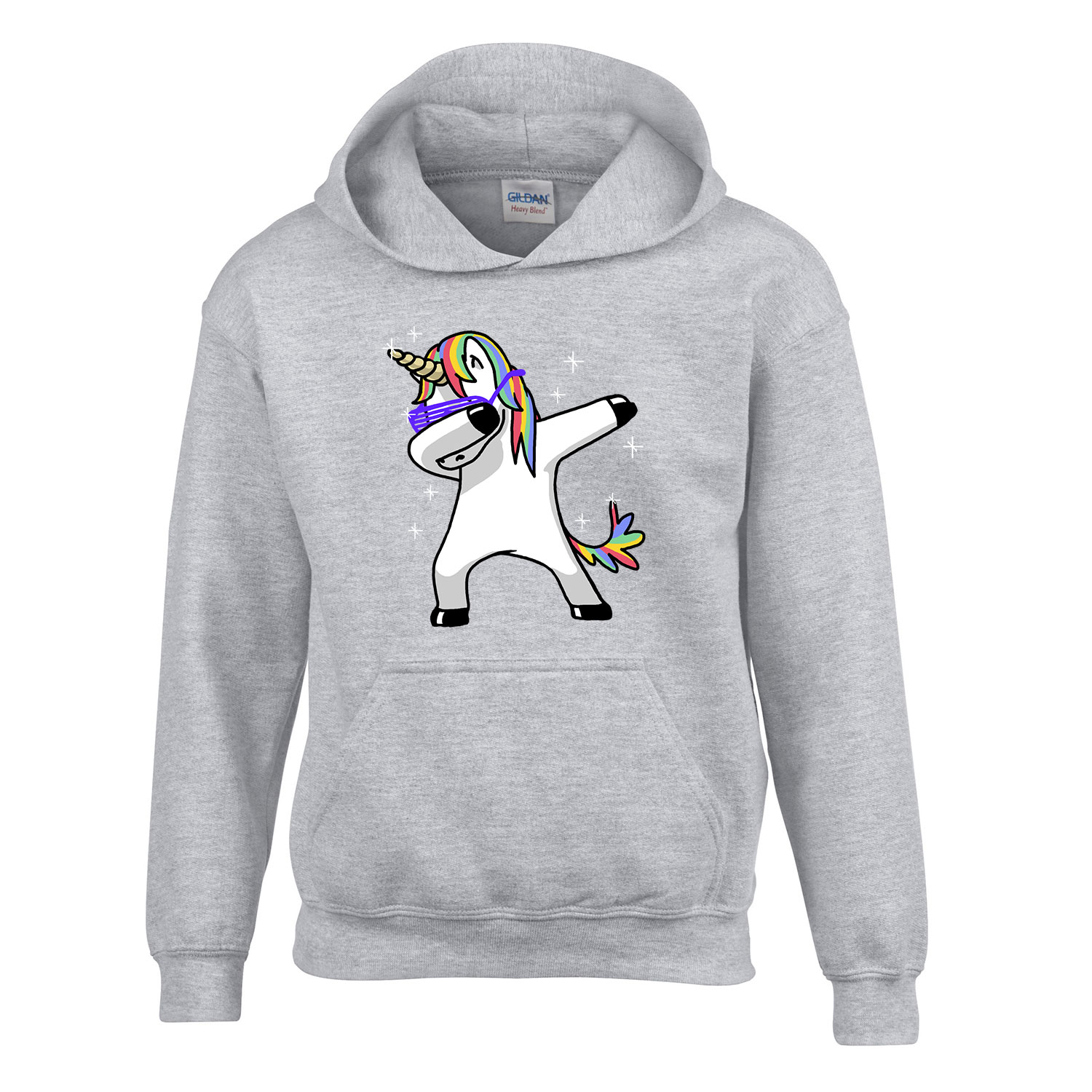 unikornis dabbing unicorn Sportszürke Gyerek Kapucnis Pulóver