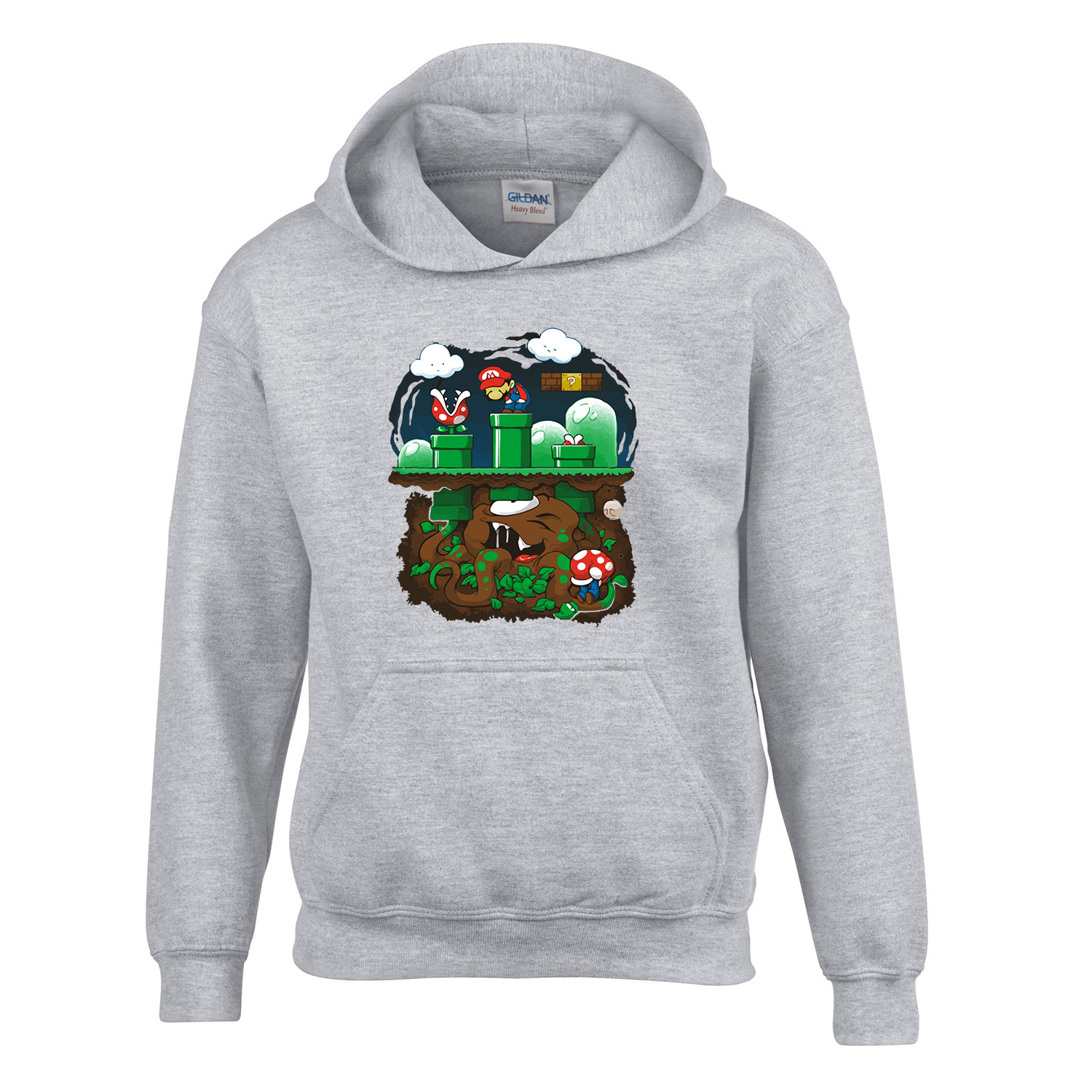 super mario Sportszürke Gyerek Kapucnis Pulóver