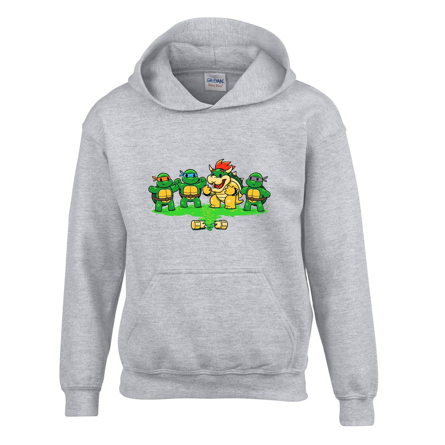 tini ninja teknőcök bowser Sportszürke Gyerek Kapucnis Pulóver